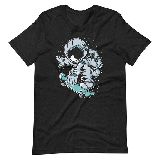 Astronaut Skateboard Jump - Men's t-shirt - Black Heather Front