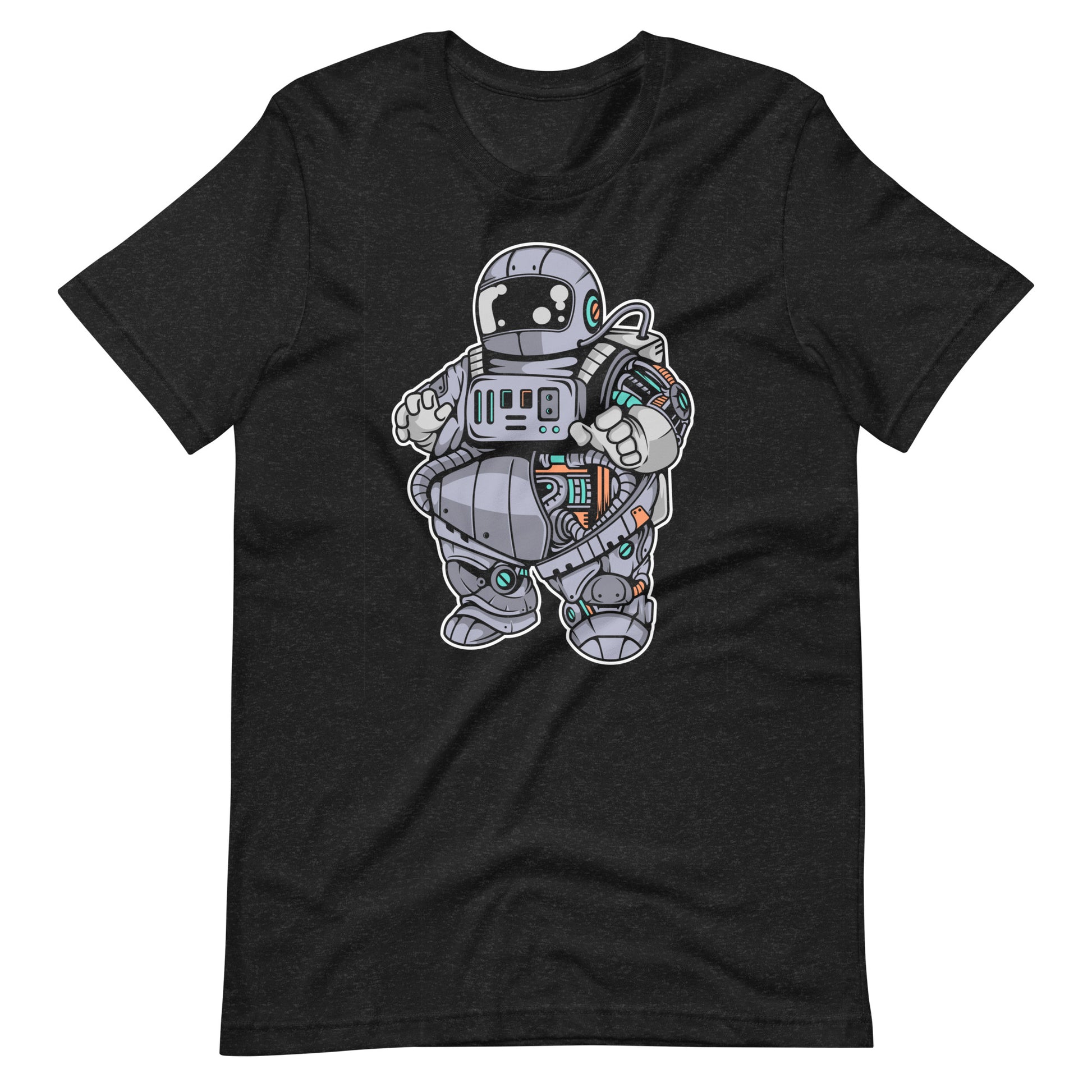 Astronaut Plump Robot - Unisex t-shirt - Black Heather Front