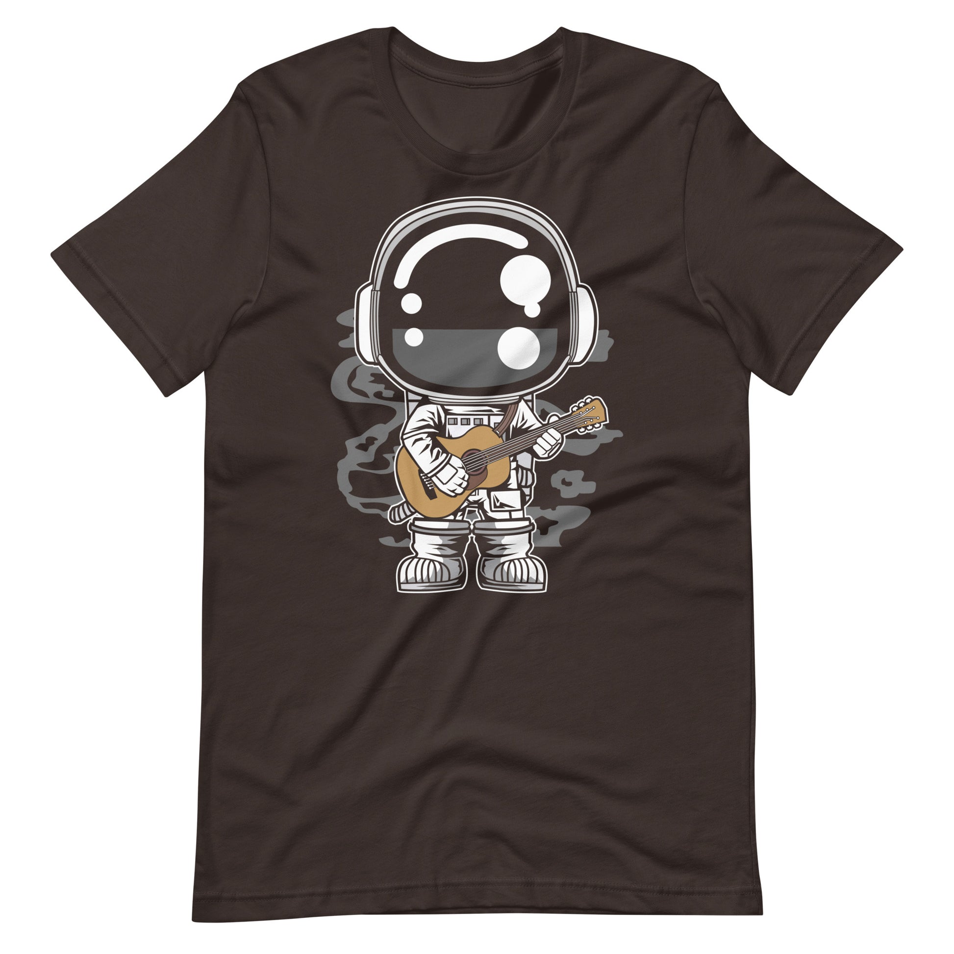 Astronaut Acoustic Guitar - Men's t-shirt - Brown Front