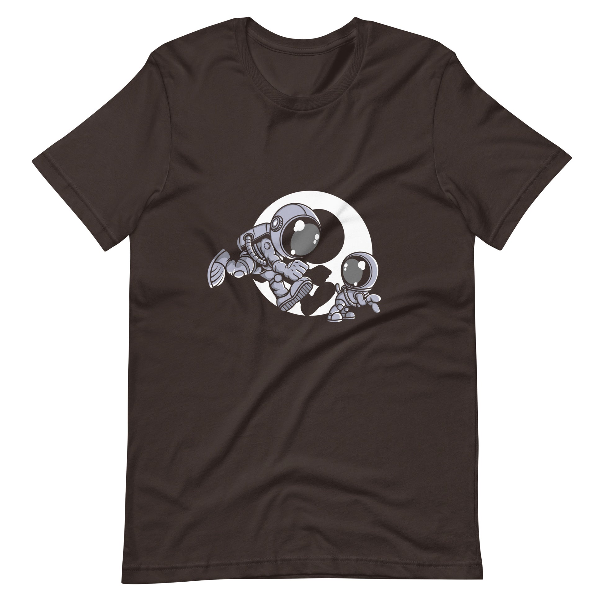 Astronaut and Little Dog - Men's t-shirt - Brown Front