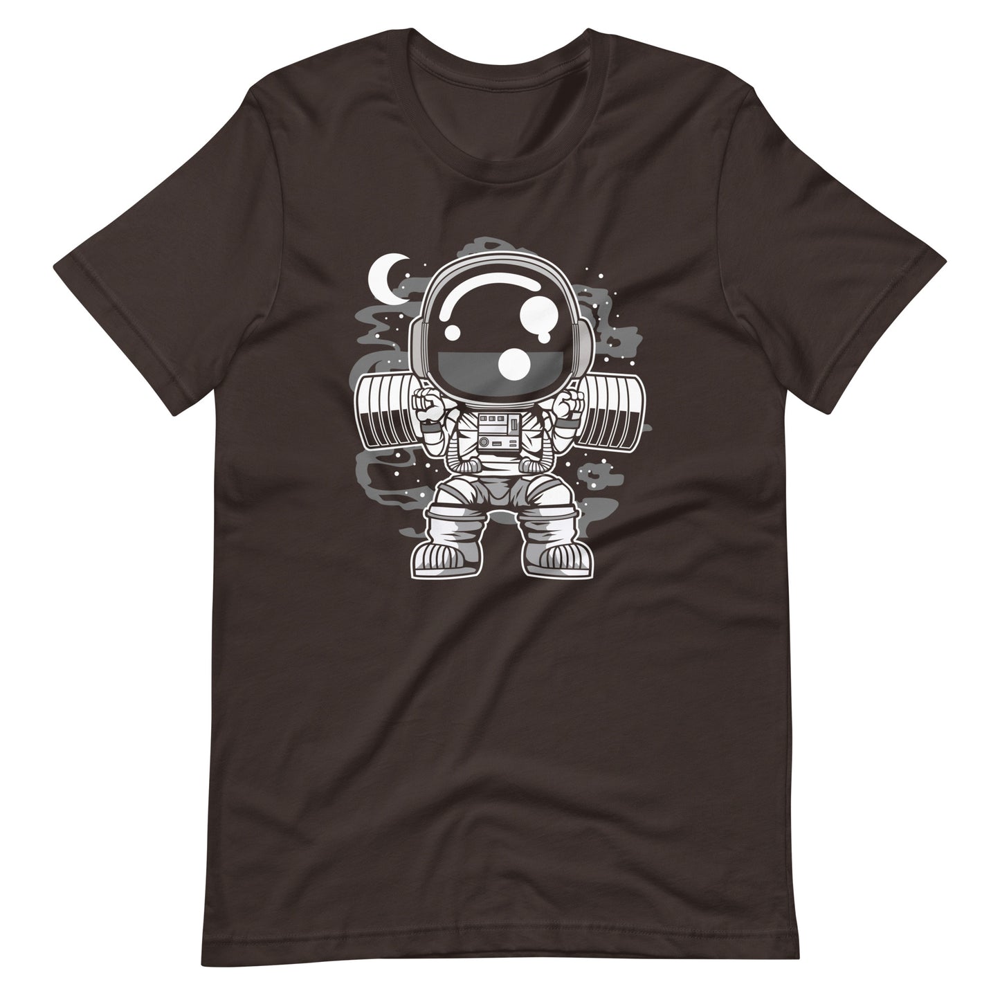 Astronaut Barbell Body Builder - Men's t-shirt - Brown Front