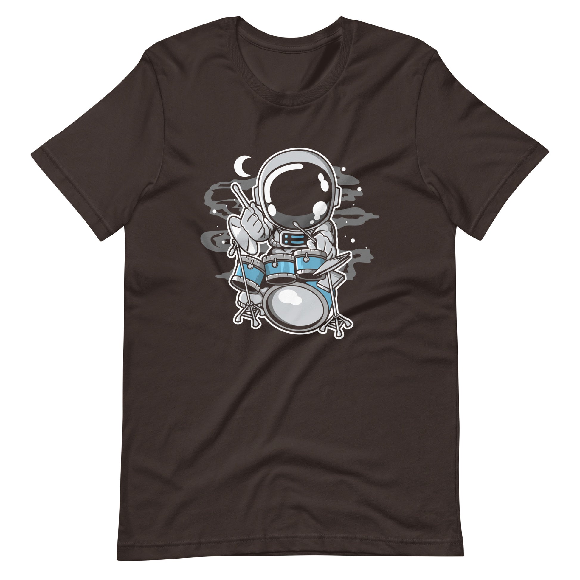 Astronaut Drummer - Men's t-shirt - Brown Front