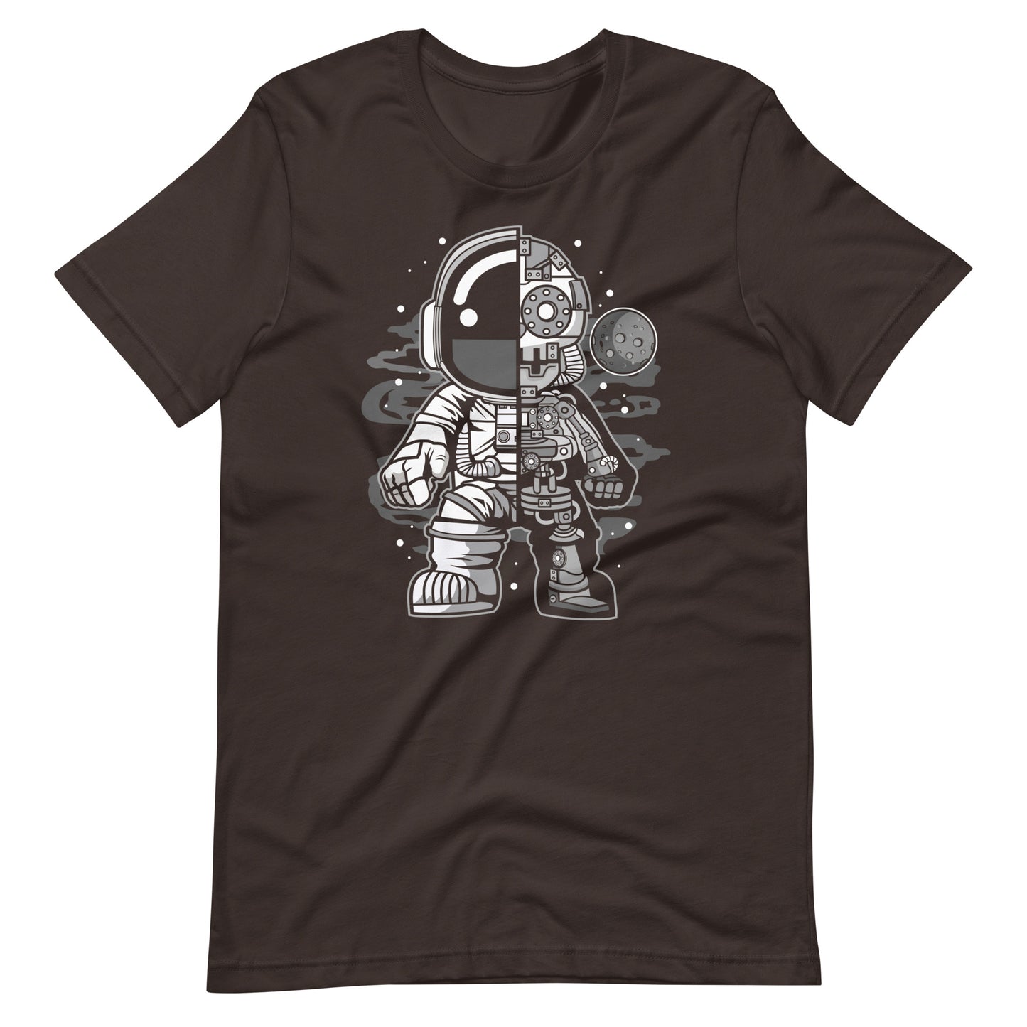 Astronaut Half Robot - Men's t-shirt - Brown Front