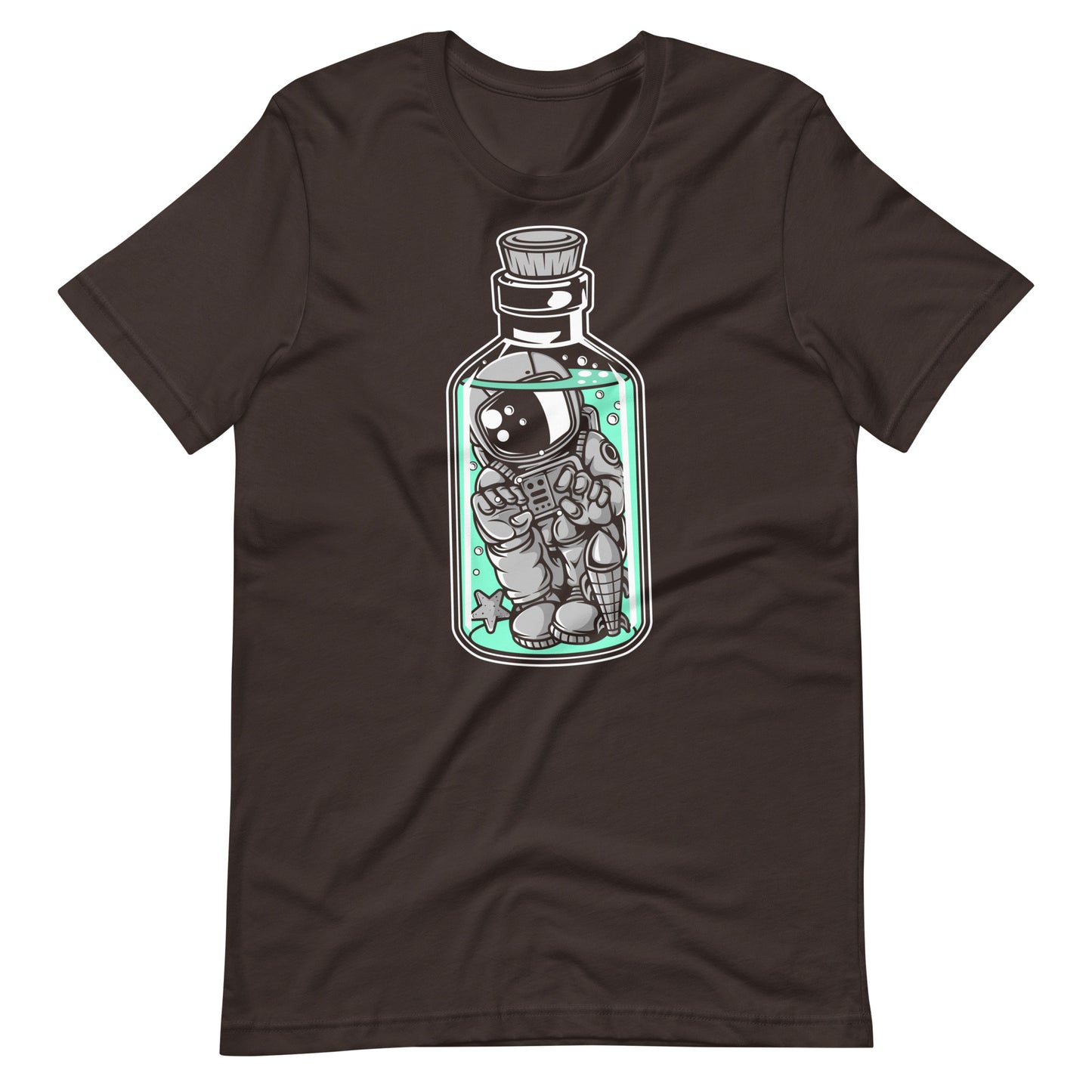 Astronaut in the Bottle - Men's t-shirt - Brown Front