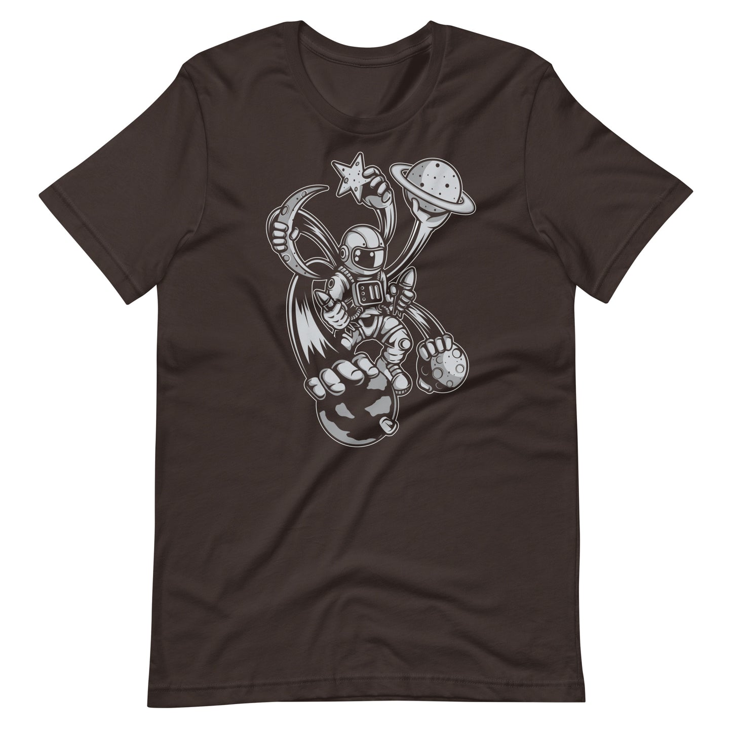 Astronaut Multiple Hands - Men's t-shirt - Brown Front