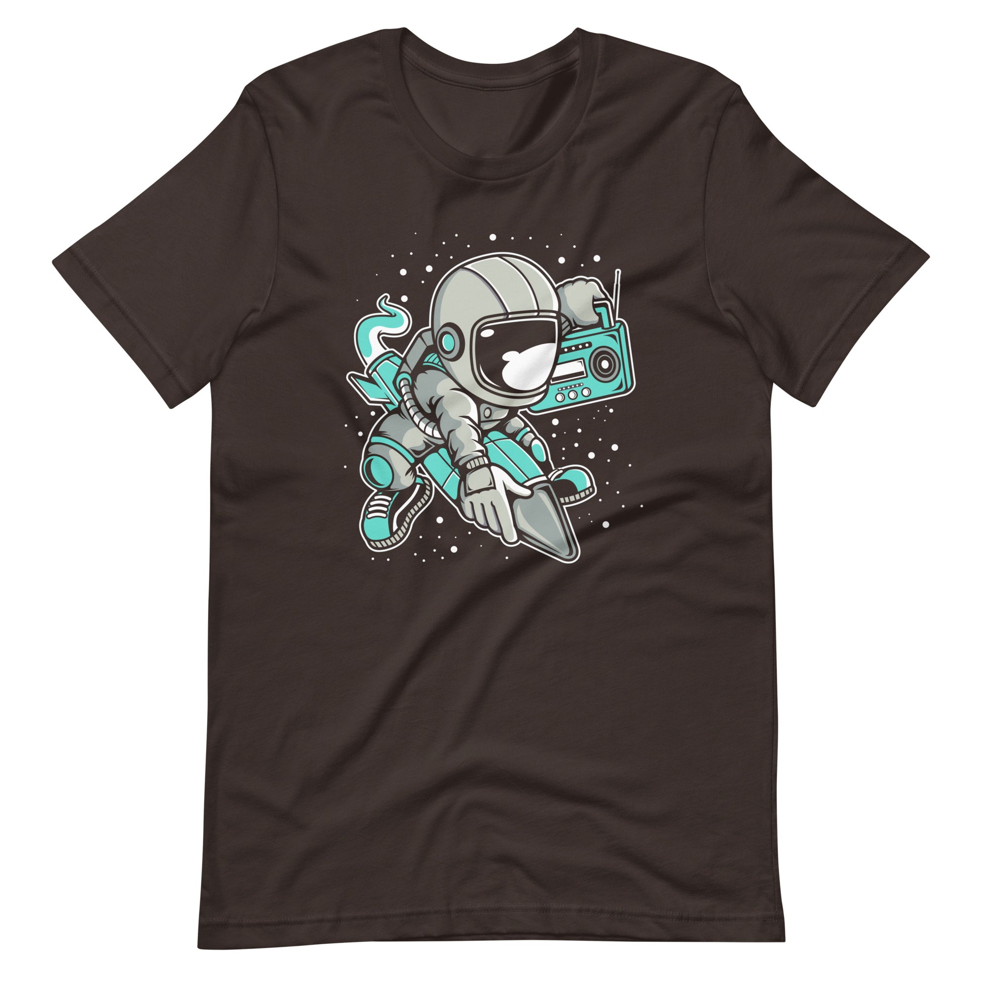 Astronaut Rocket - Men's t-shirt - Brown Front