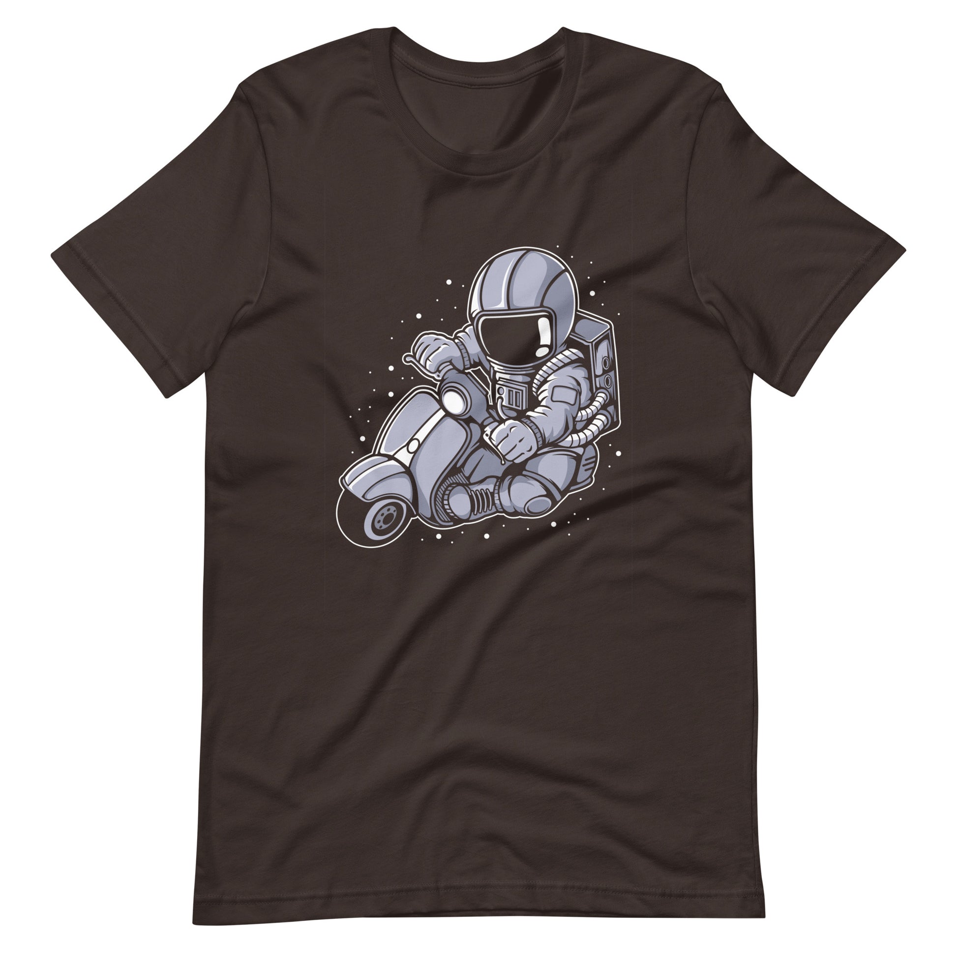 Astronaut Scooter - Men's t-shirt - Brown Front