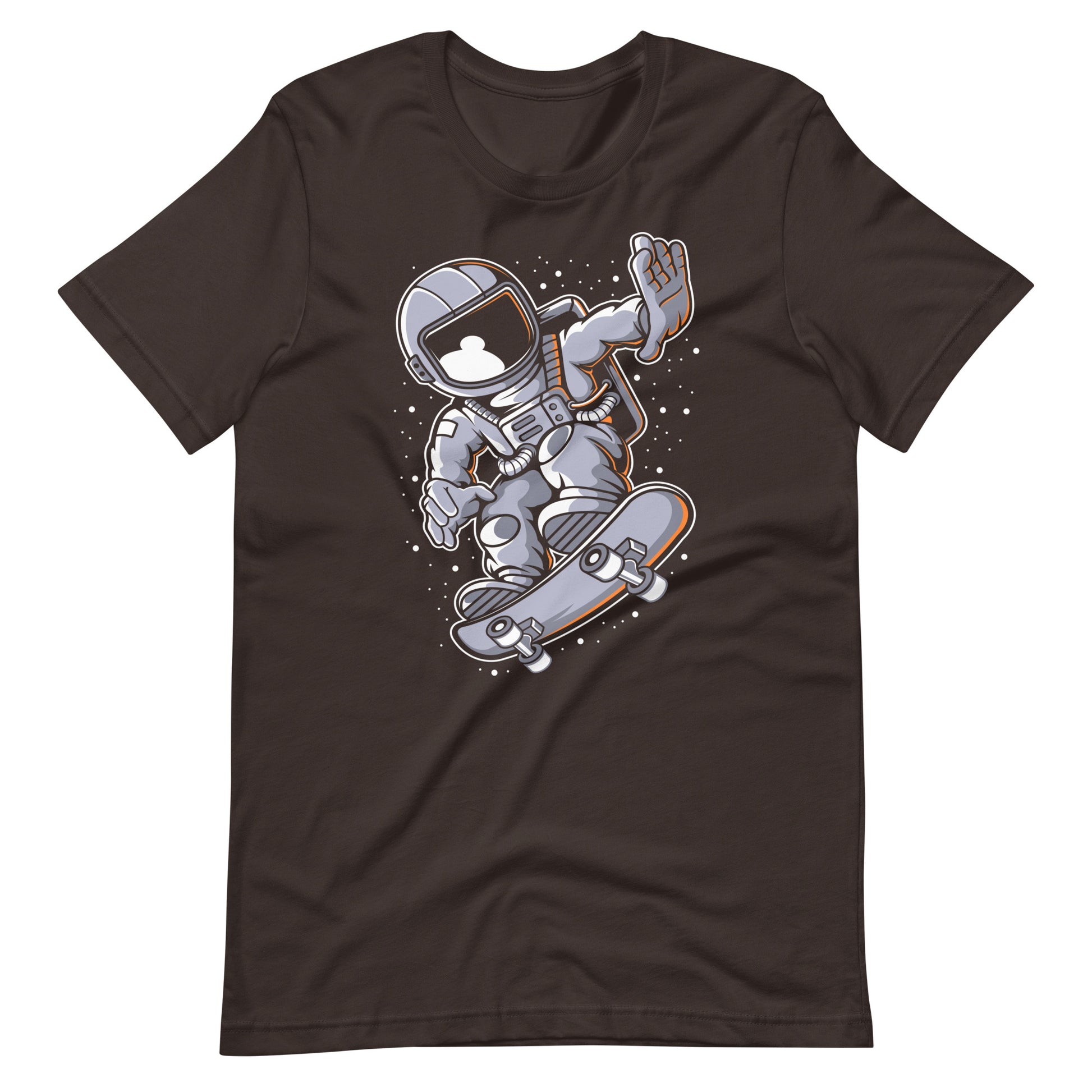 Astronaut Skateboard - Men's t-shirt - Brown Front