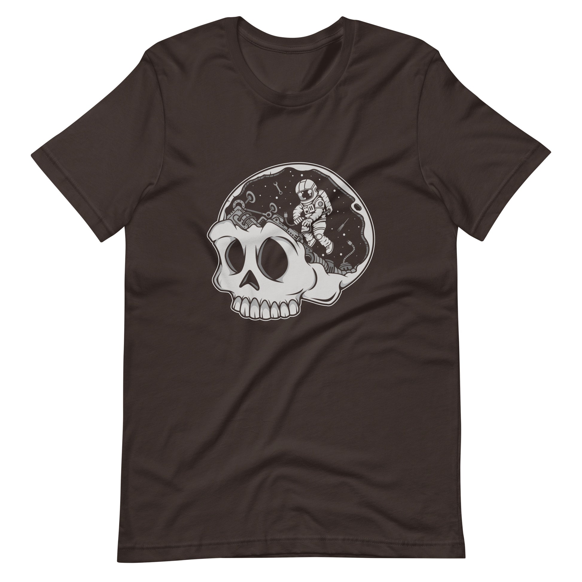 Astronaut Skull Brain - Men's t-shirt - Brown Front