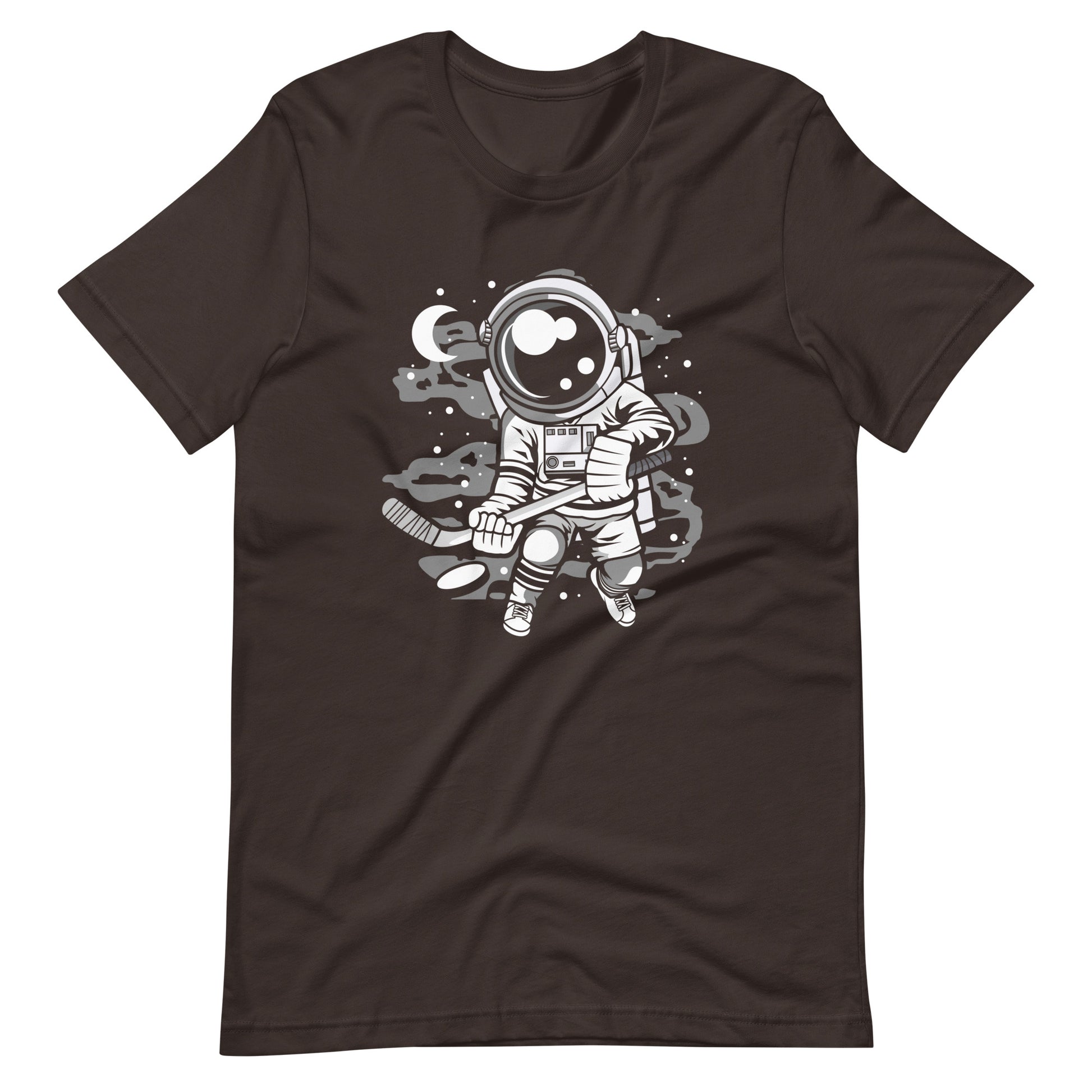 Astronaut Hockey Player - Men's t-shirt - Brown Front