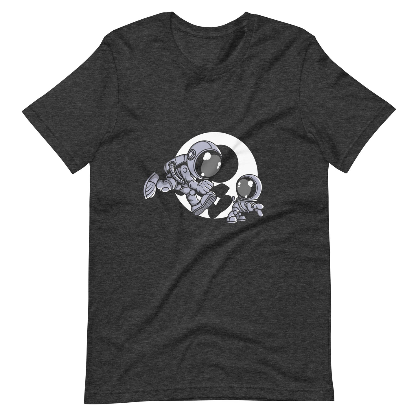 Astronaut and Little Dog - Men's t-shirt - Dark Grey Heather Front