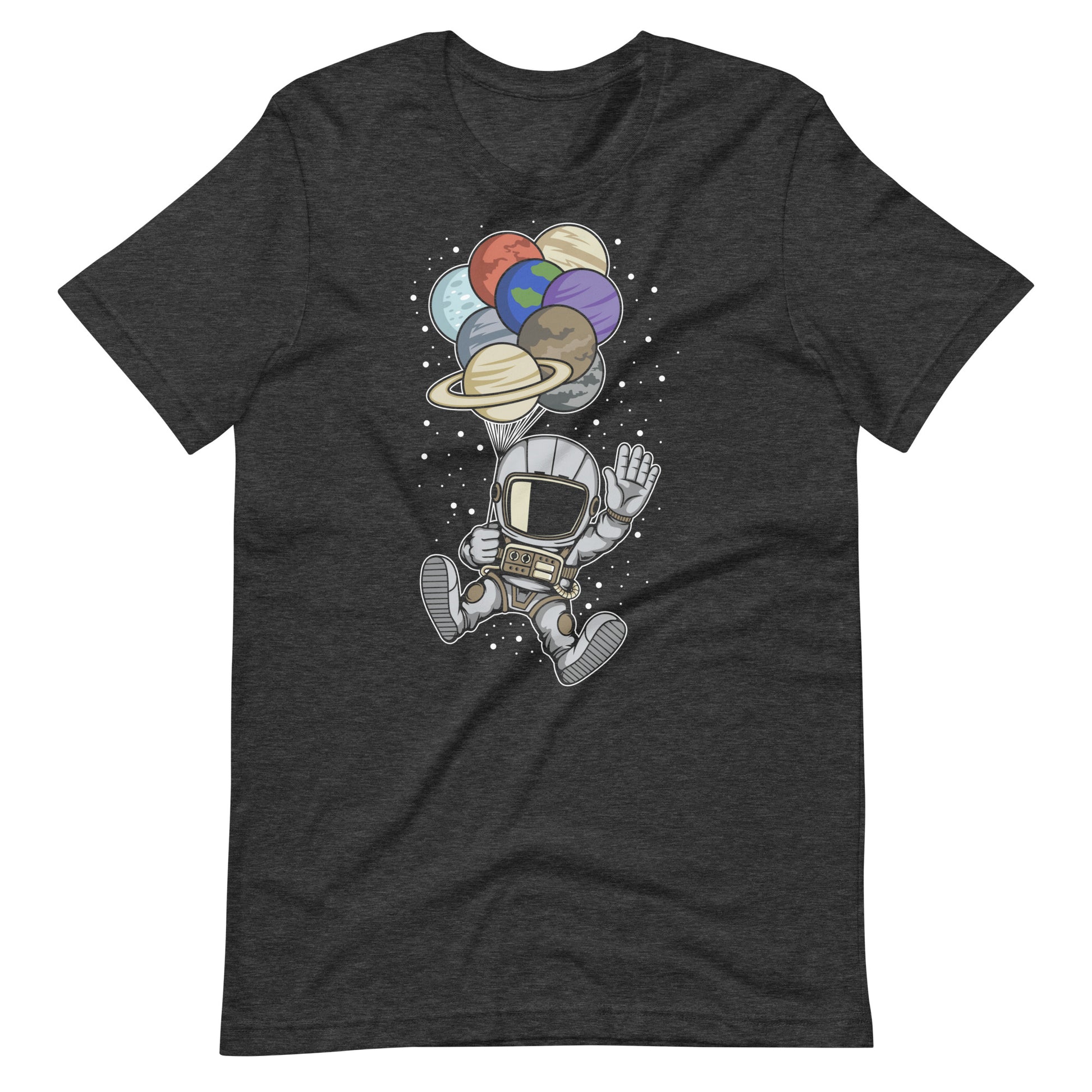 Astronaut Balloon Planets - Men's t-shirt - Dark Grey Heather Front