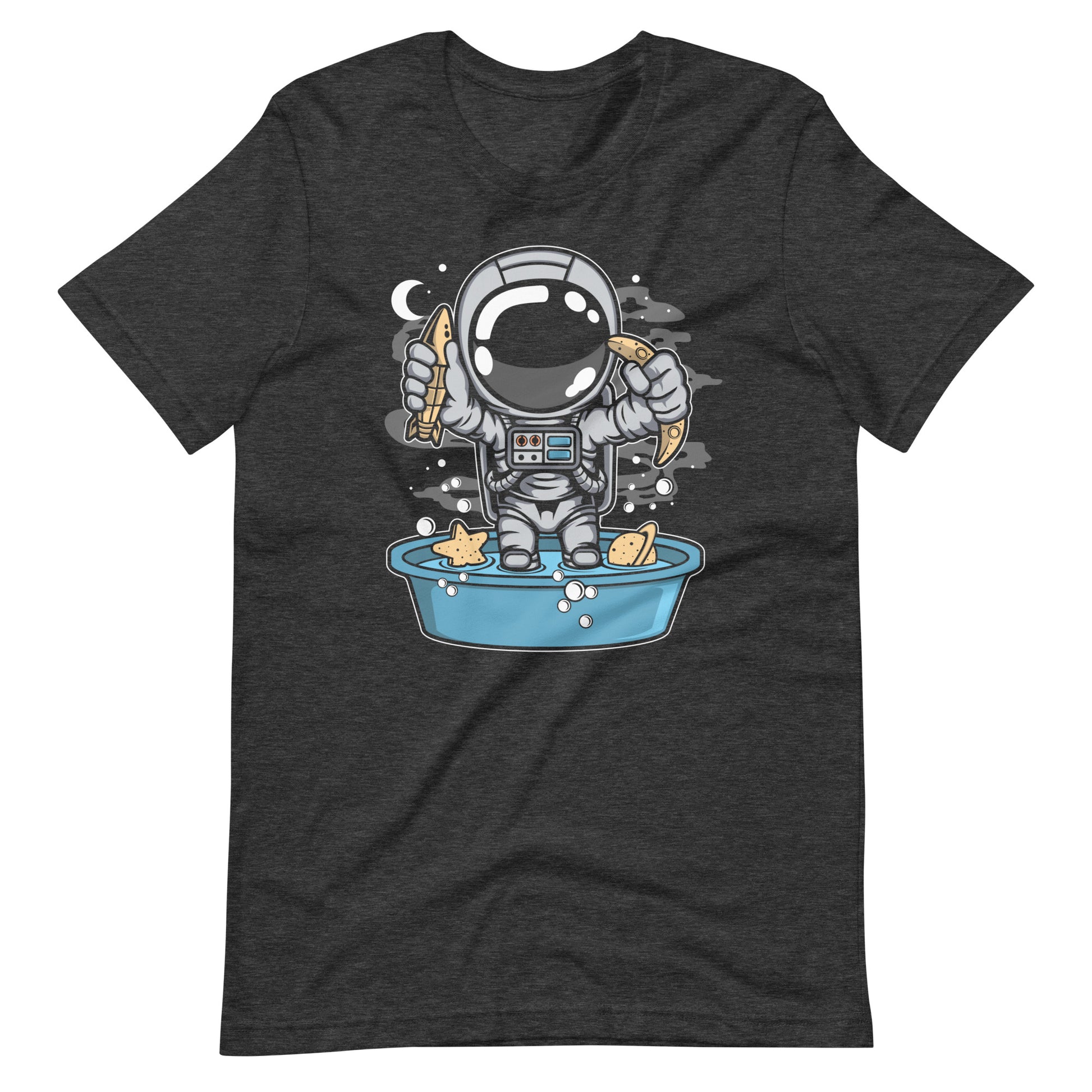 Astronaut Bathtub - Men's t-shirt - Dark Grey Heather Front