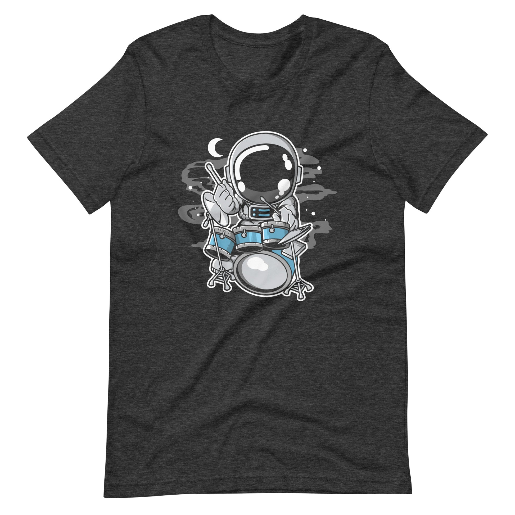 Astronaut Drummer - Men's t-shirt - Dark Grey Heather Front