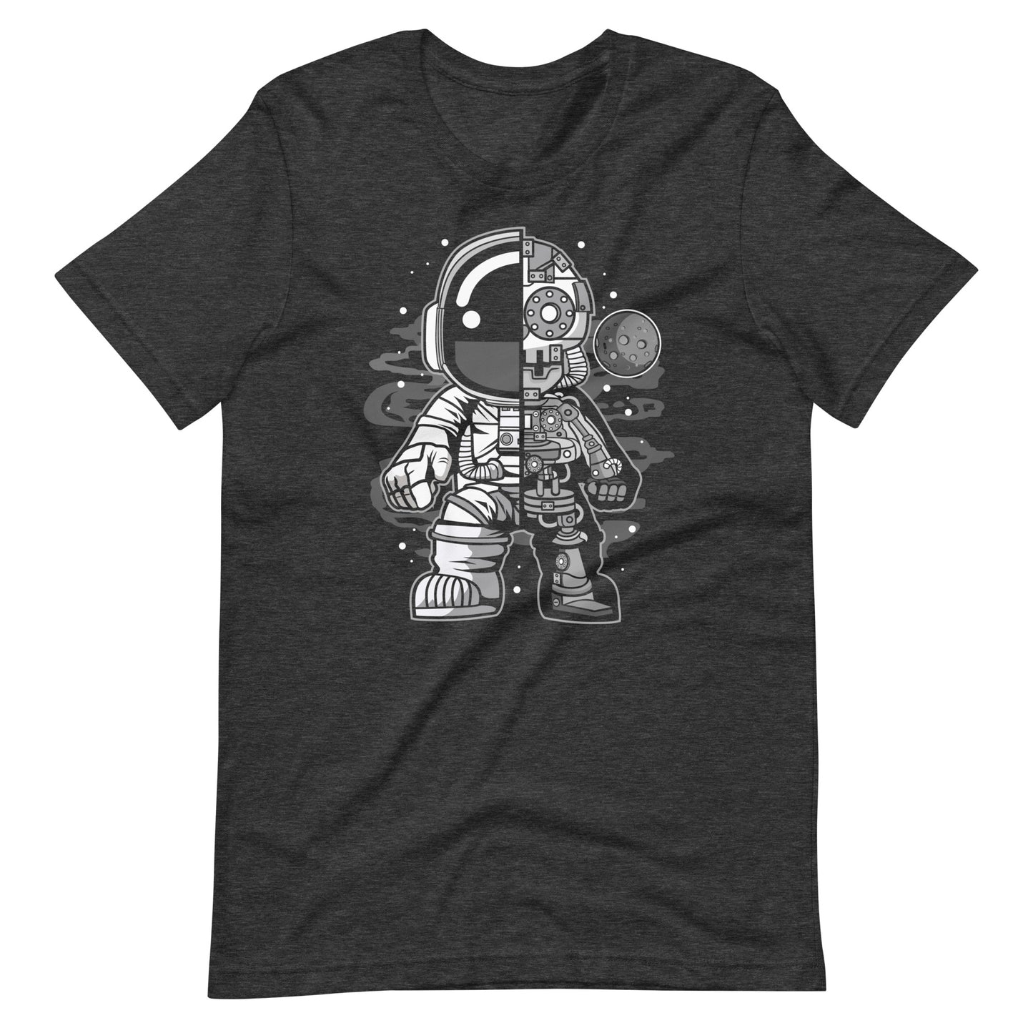 Astronaut Half Robot - Men's t-shirt - Dark Grey Heather Front