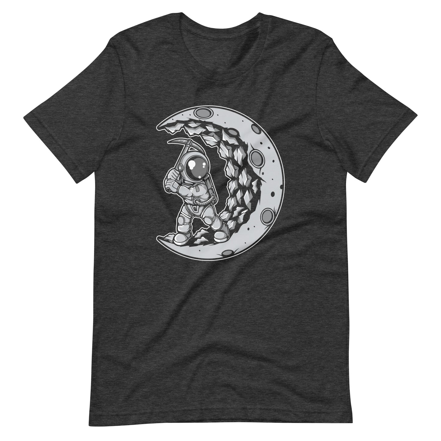 Astronaut Moon Digger - Men's t-shirt - Dark Grey Heather Front