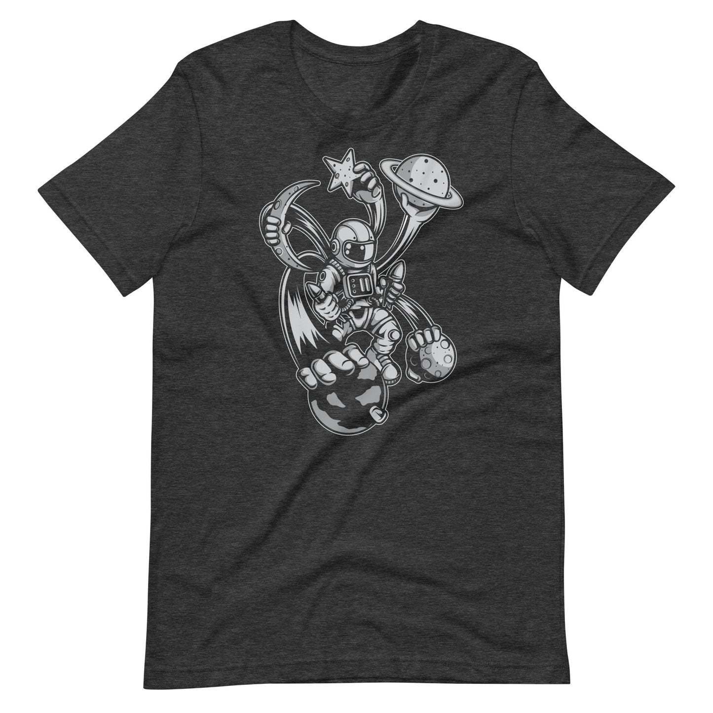 Astronaut Multiple Hands - Men's t-shirt - Dark Grey Heather Front