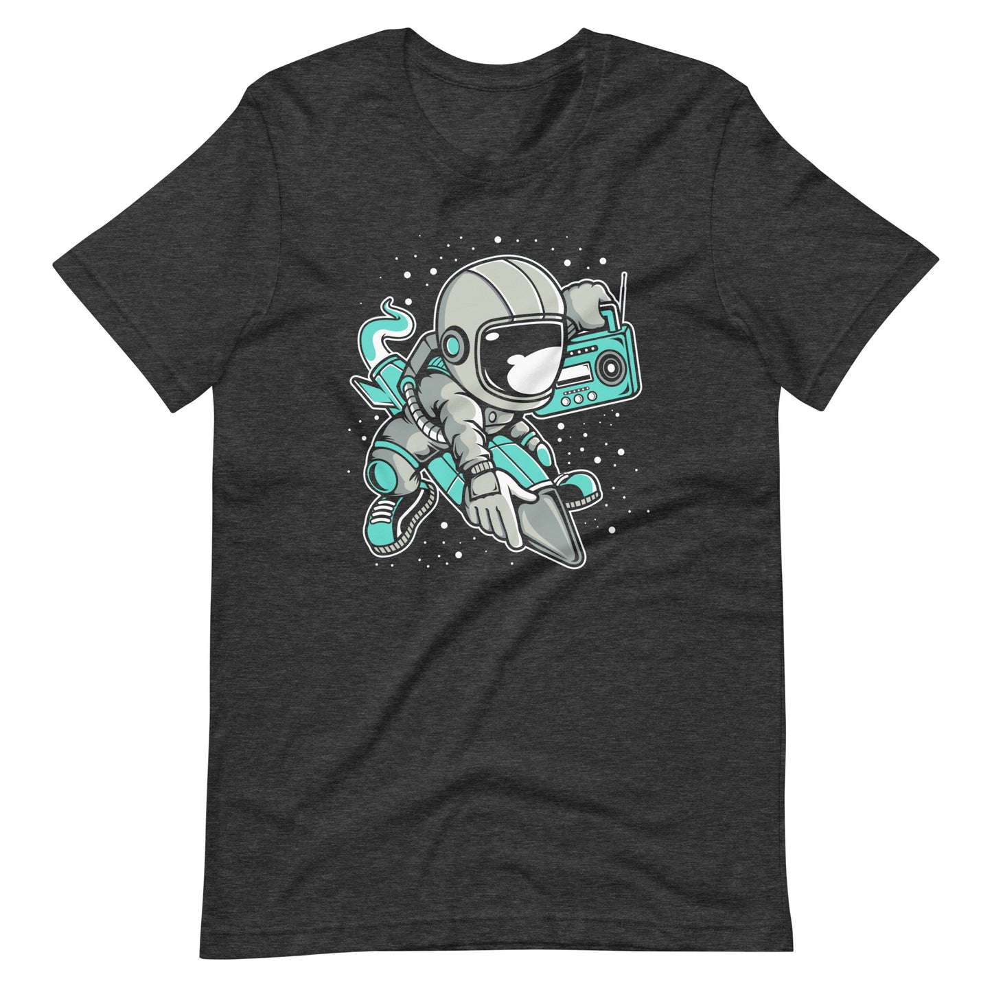 Astronaut Rocket - Men's t-shirt - Dark Grey Heather Front