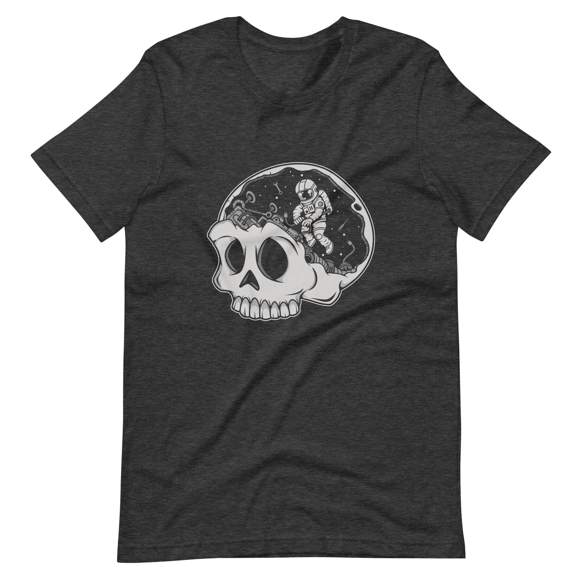 Astronaut Skull Brain - Men's t-shirt - Dark Grey Heather Front