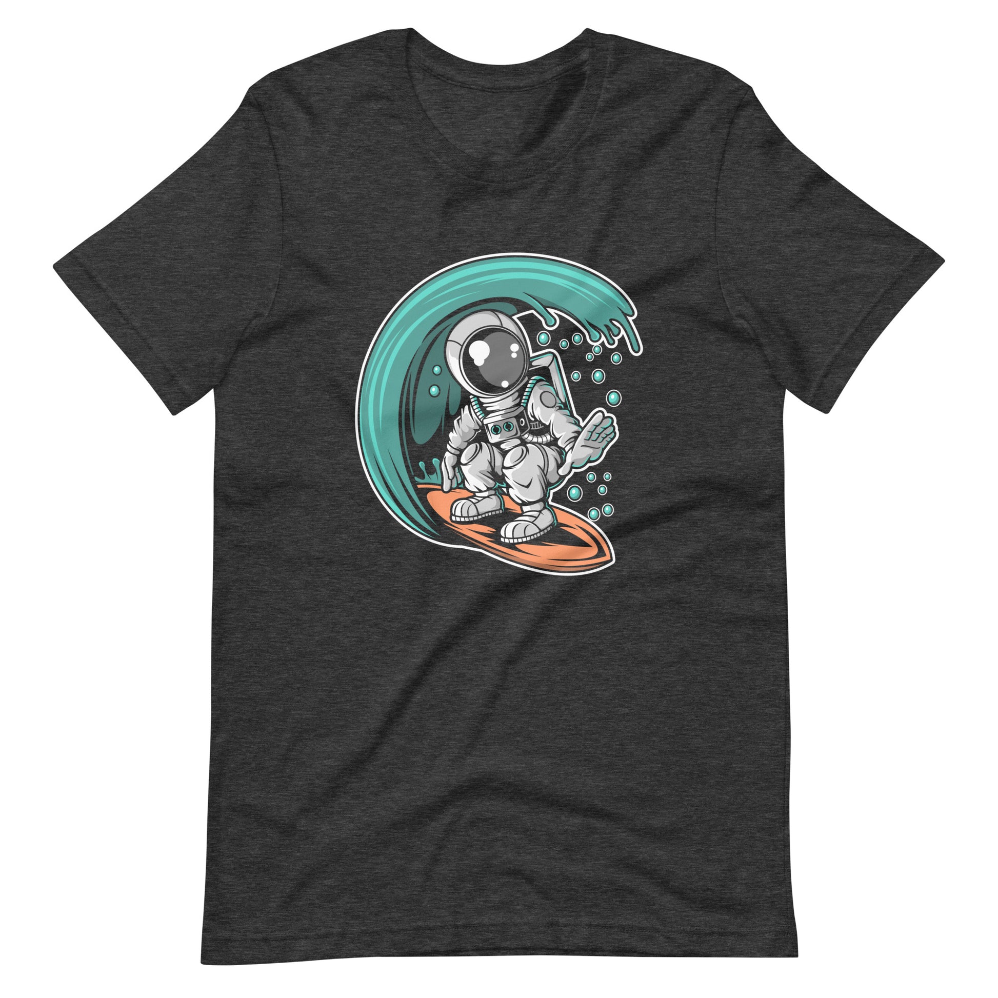 Astronaut Surfing - Men's t-shirt - Dark Grey Heather Front