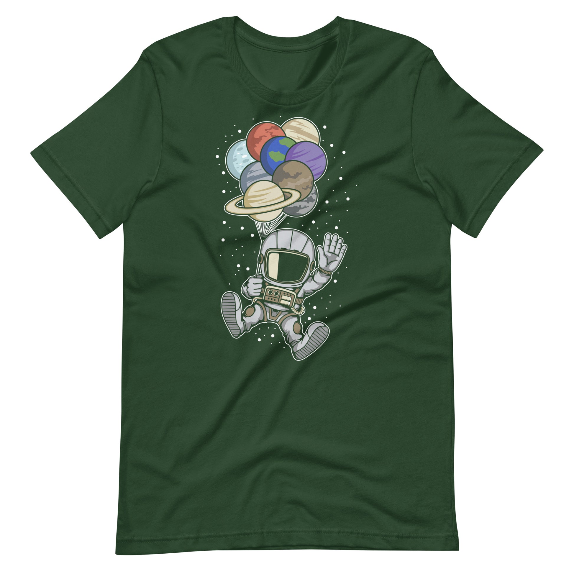 Astronaut Balloon Planets - Men's t-shirt - Forest Front