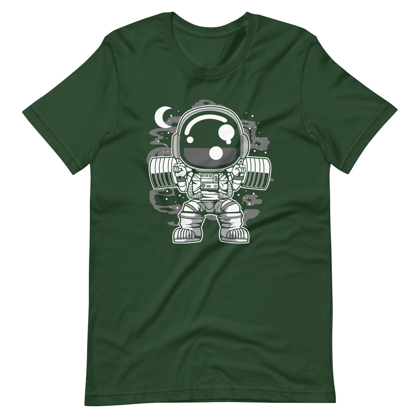 Astronaut Barbell Body Builder - Men's t-shirt - Forest Front