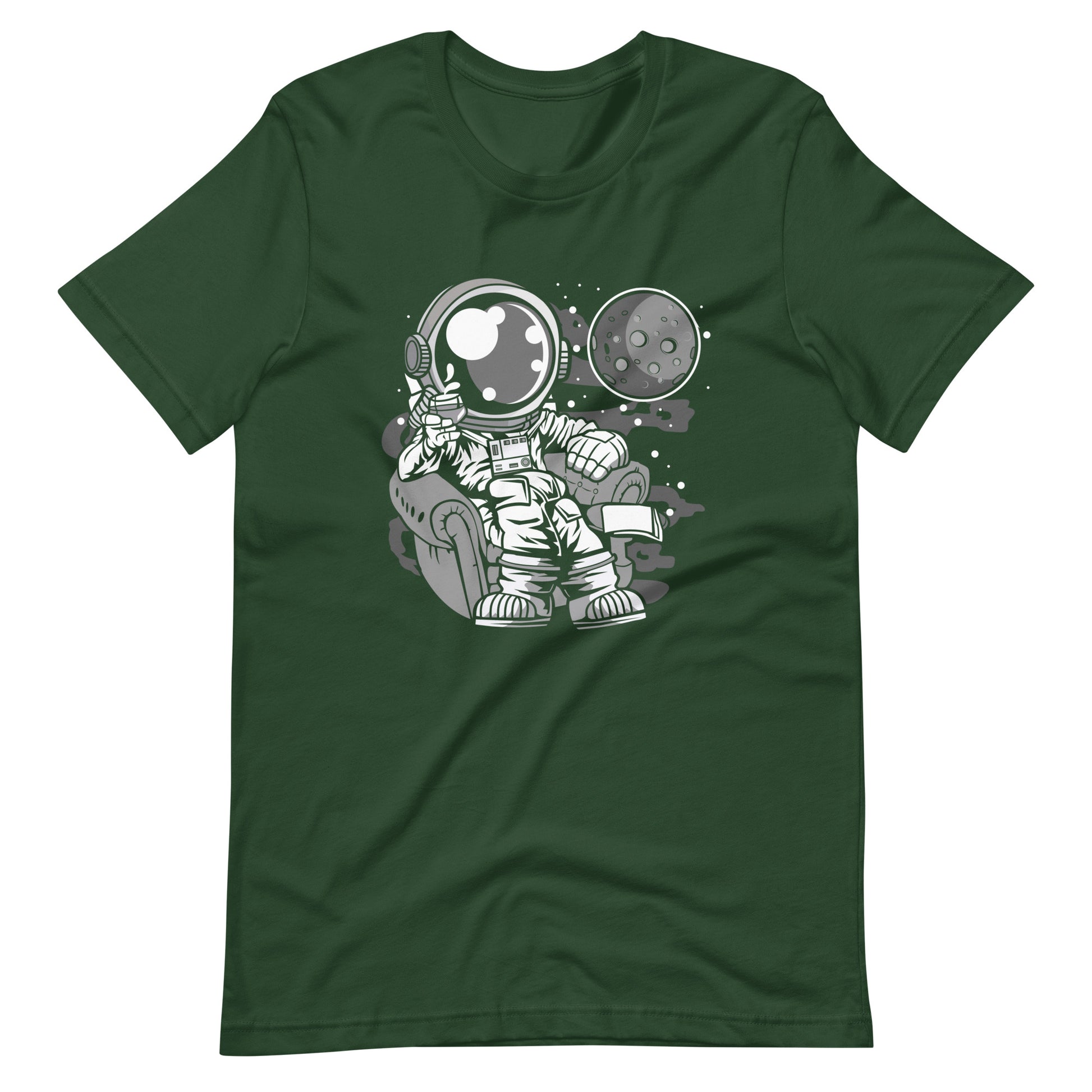 Astronaut Drinking and Relax - Men's t-shirt - Forest Front