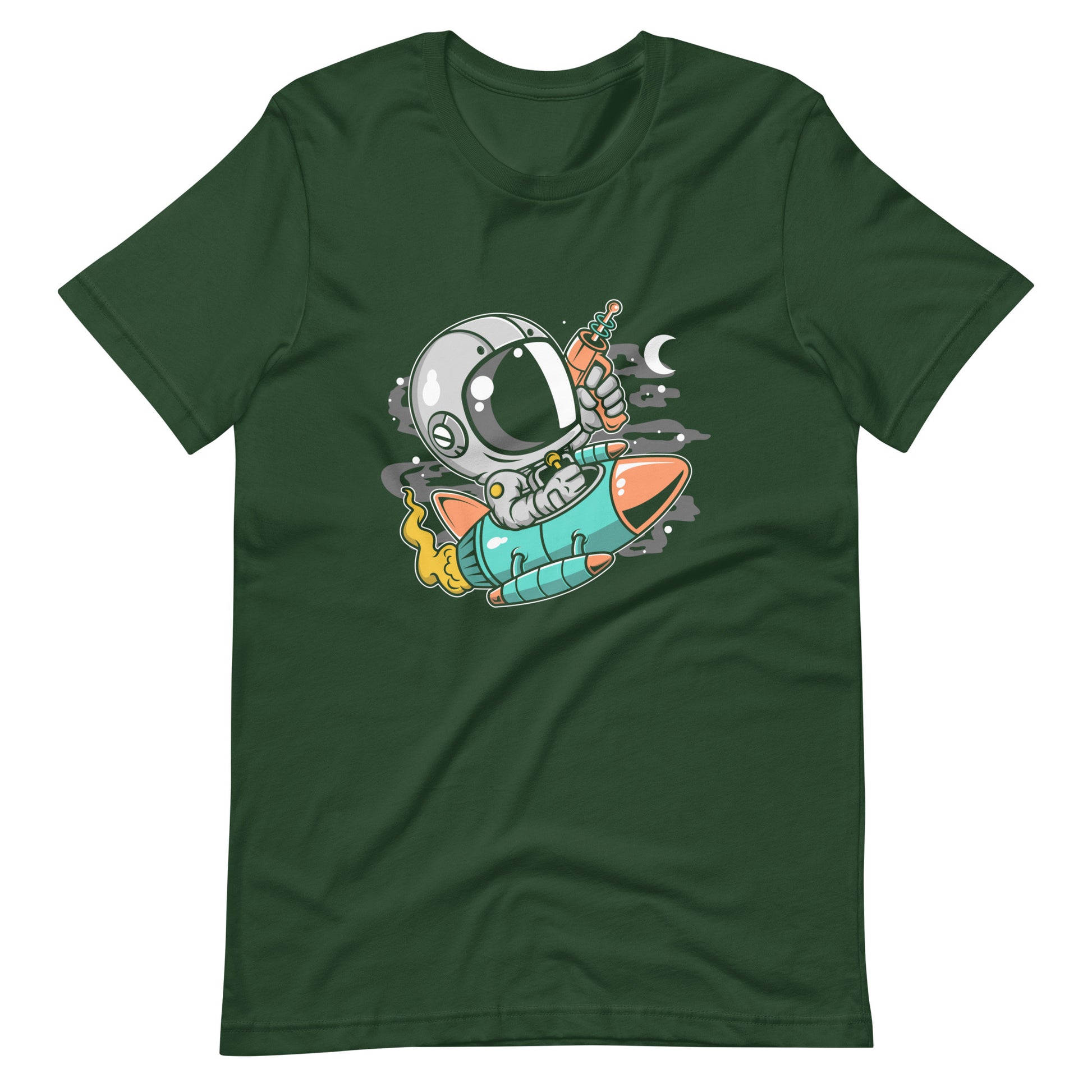 Astronaut Riding Rocket - Men's t-shirt - Forest Front