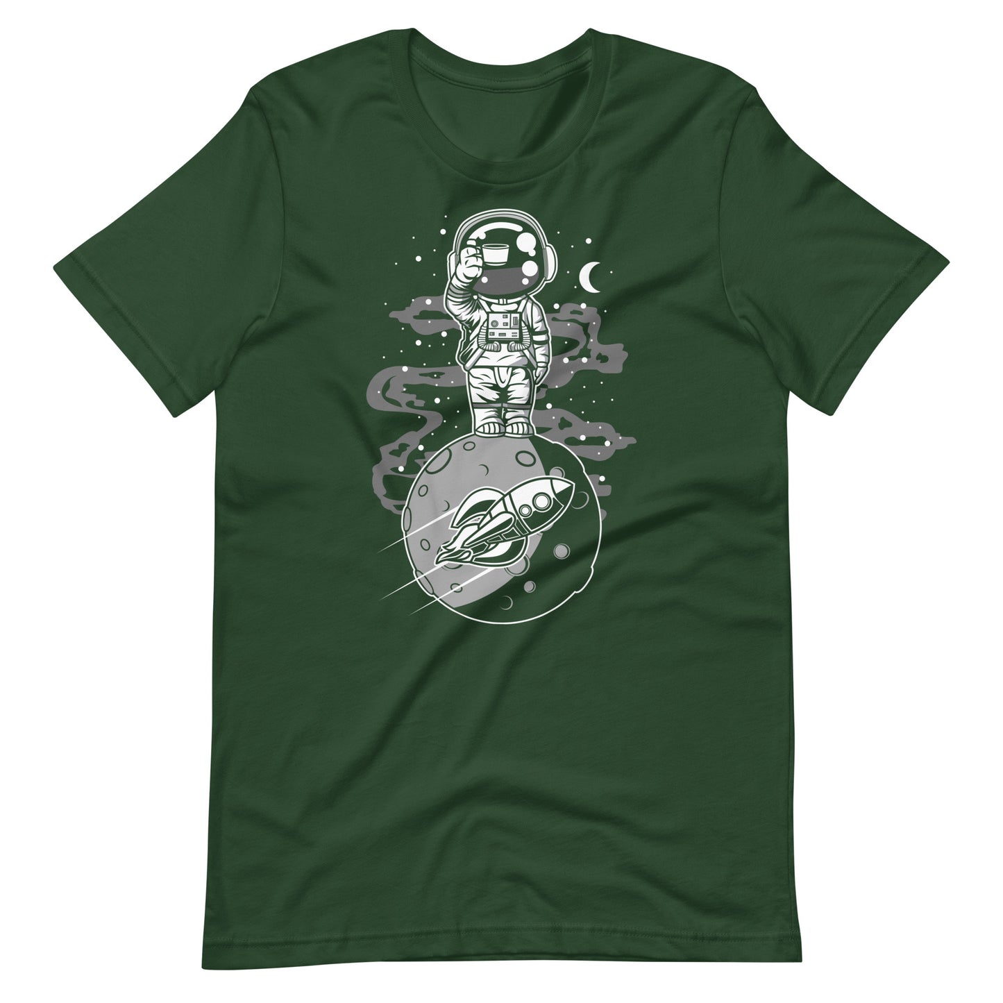Astronaut Standing on the Moon - Men's t-shirt - Forest Front