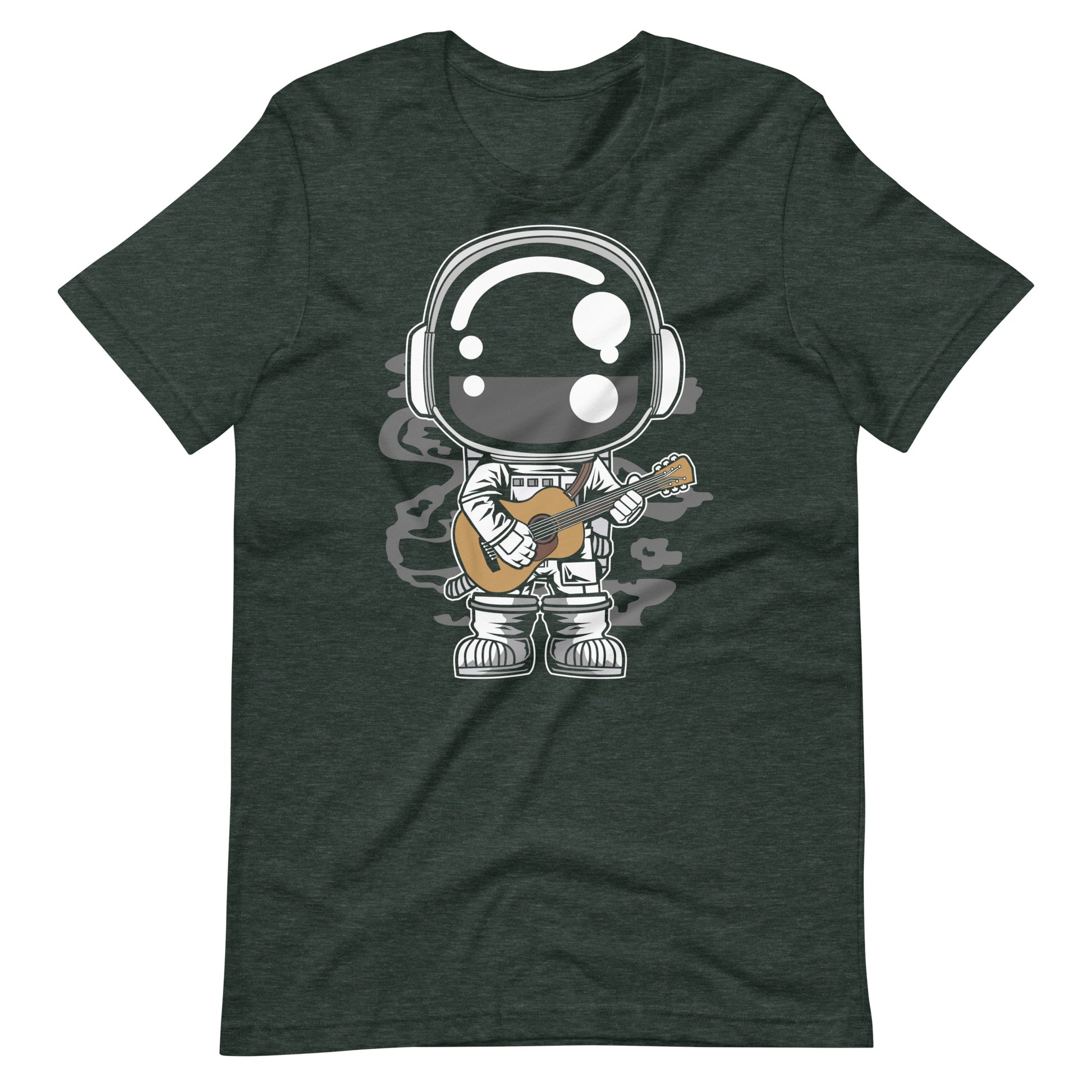 Astronaut Acoustic Guitar - Men's t-shirt - Heather Forest Front