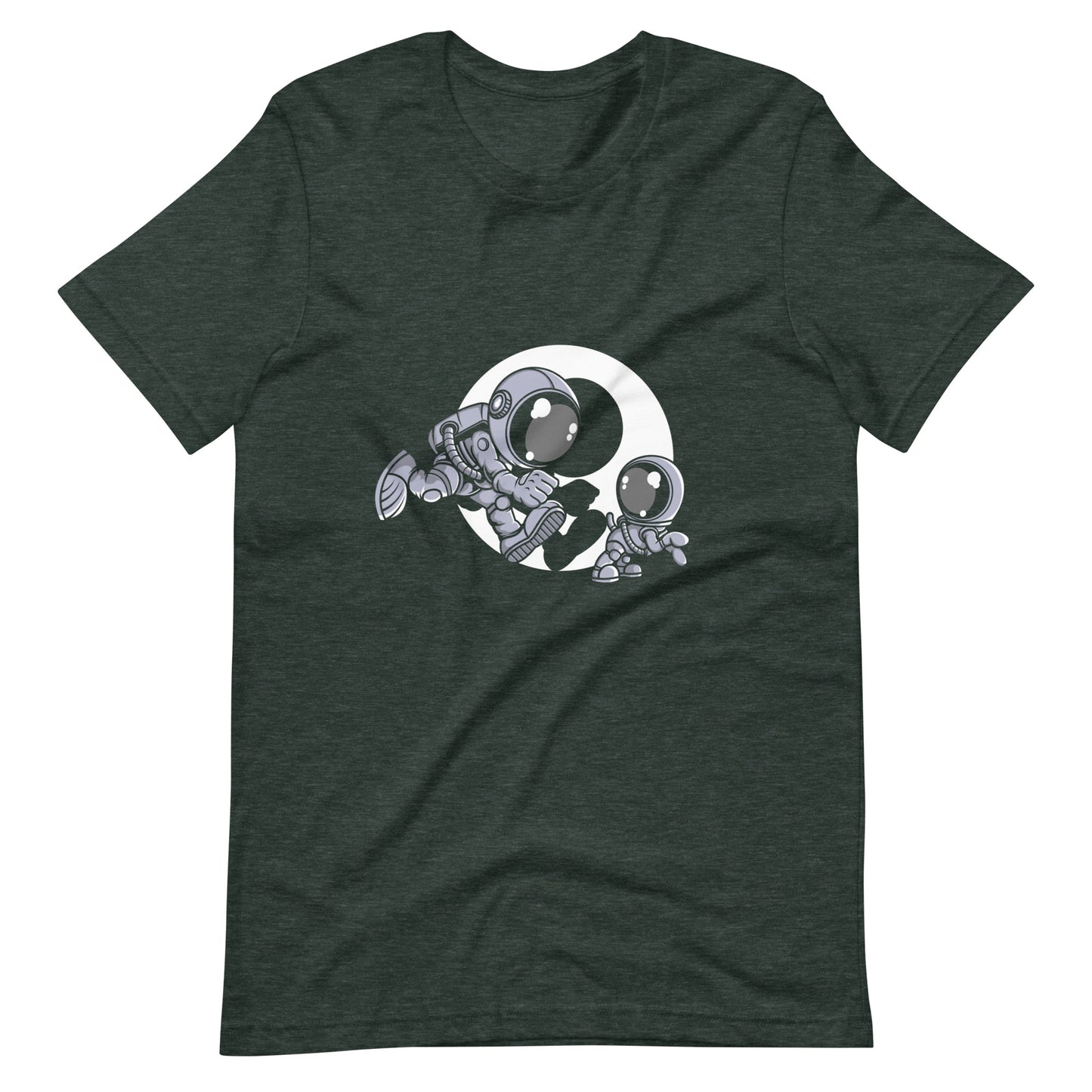 Astronaut and Little Dog - Men's t-shirt - Heather Forest Front