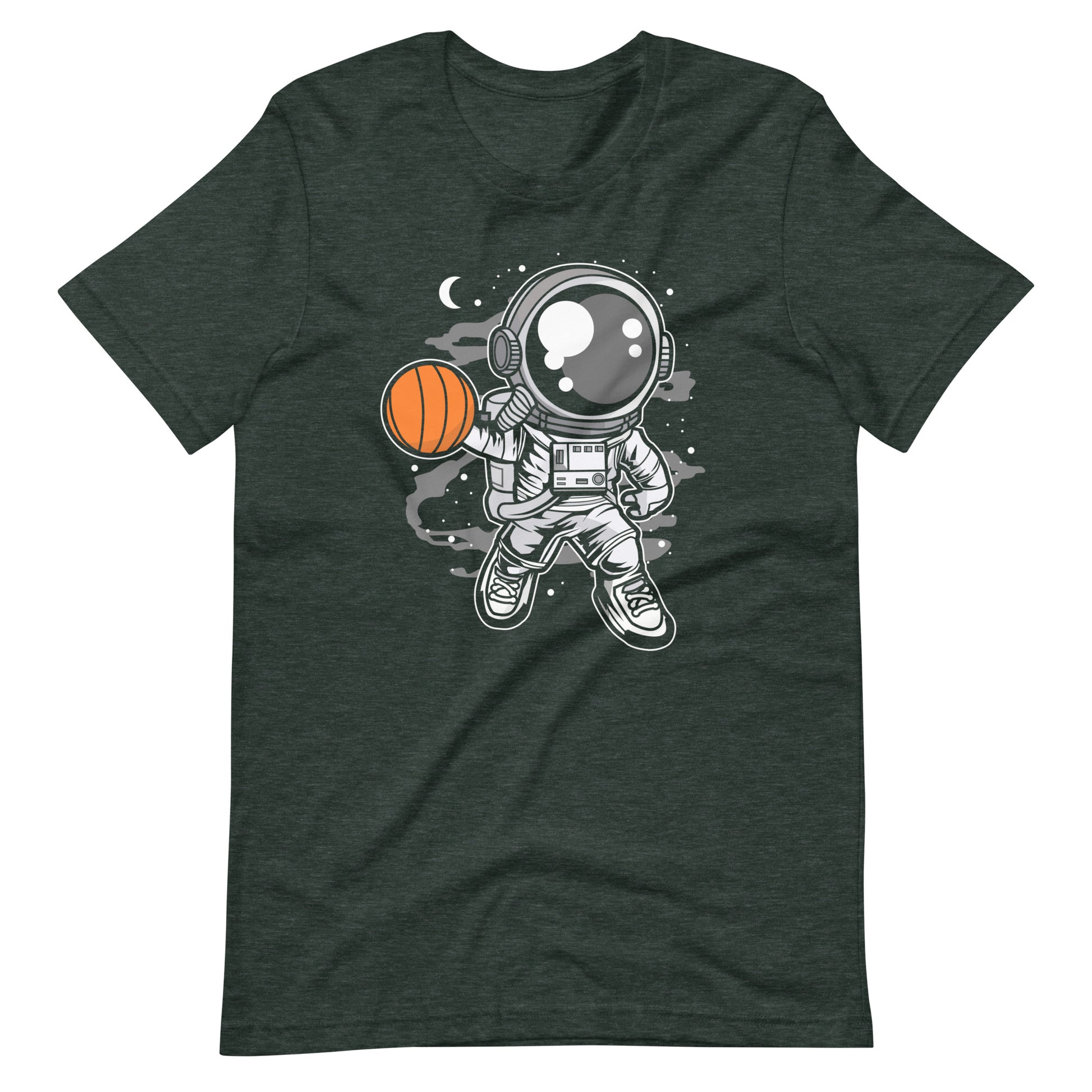 Astronaut Basketball - Men's t-shirt - Heather Forest Front