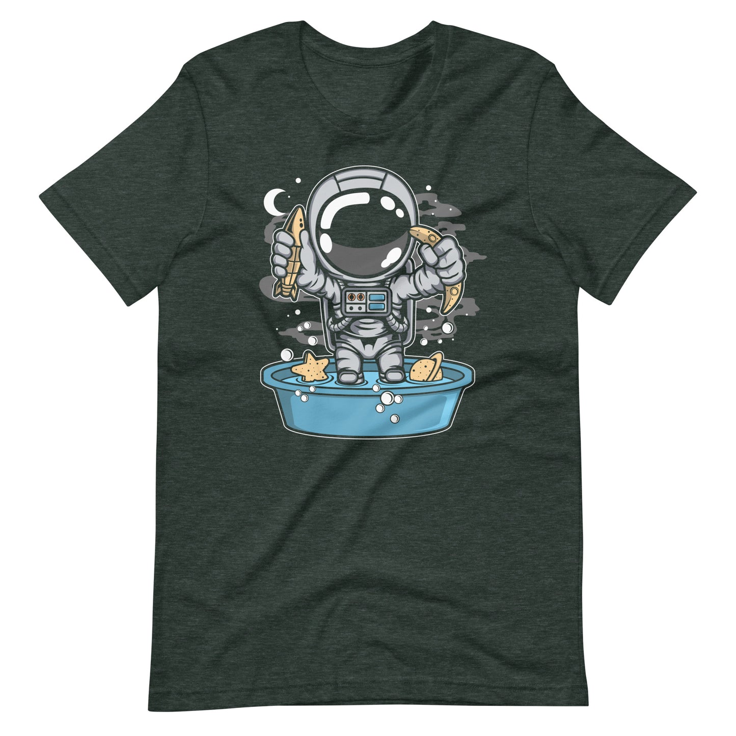 Astronaut Bathtub - Men's t-shirt - Heather Forest Front