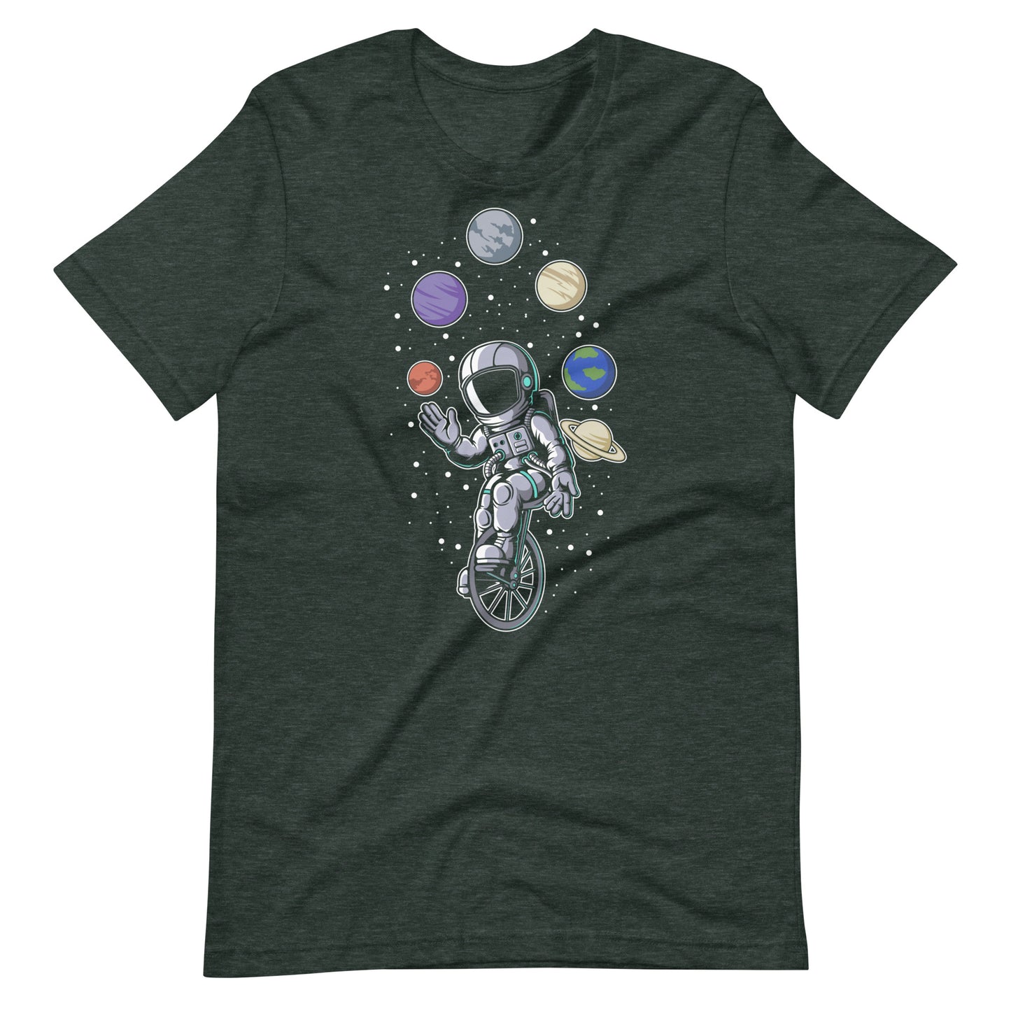 Astronaut Circus - Men's t-shirt - Heather Forest Front