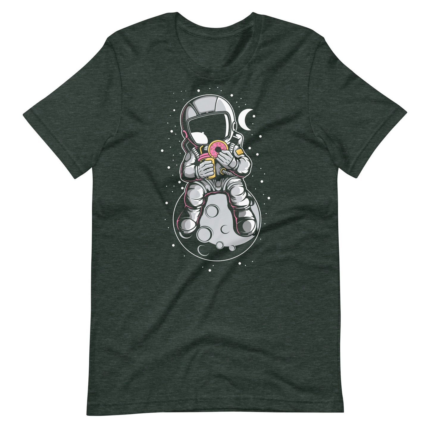 Astronaut Donuts - Men's t-shirt - Heather Forest Front