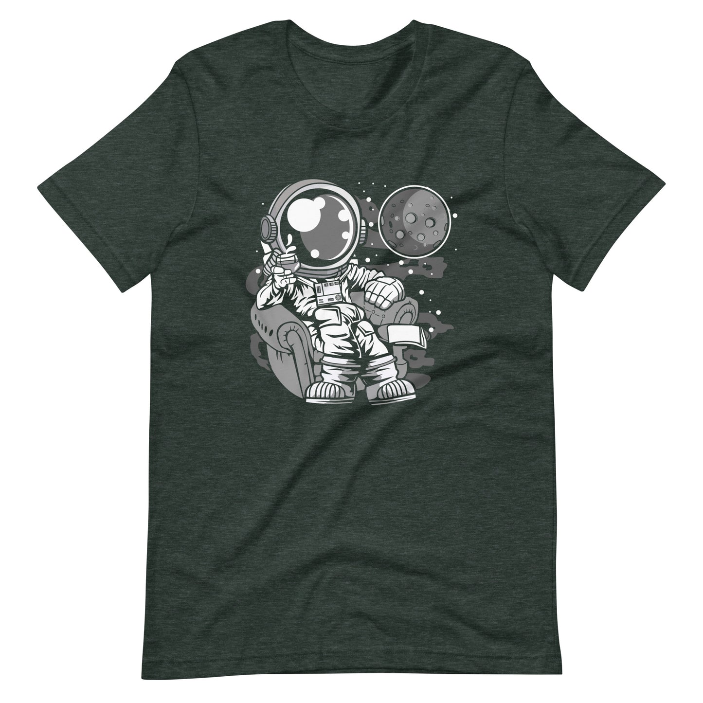 Astronaut Drinking and Relax - Men's t-shirt - Heather Forest Front