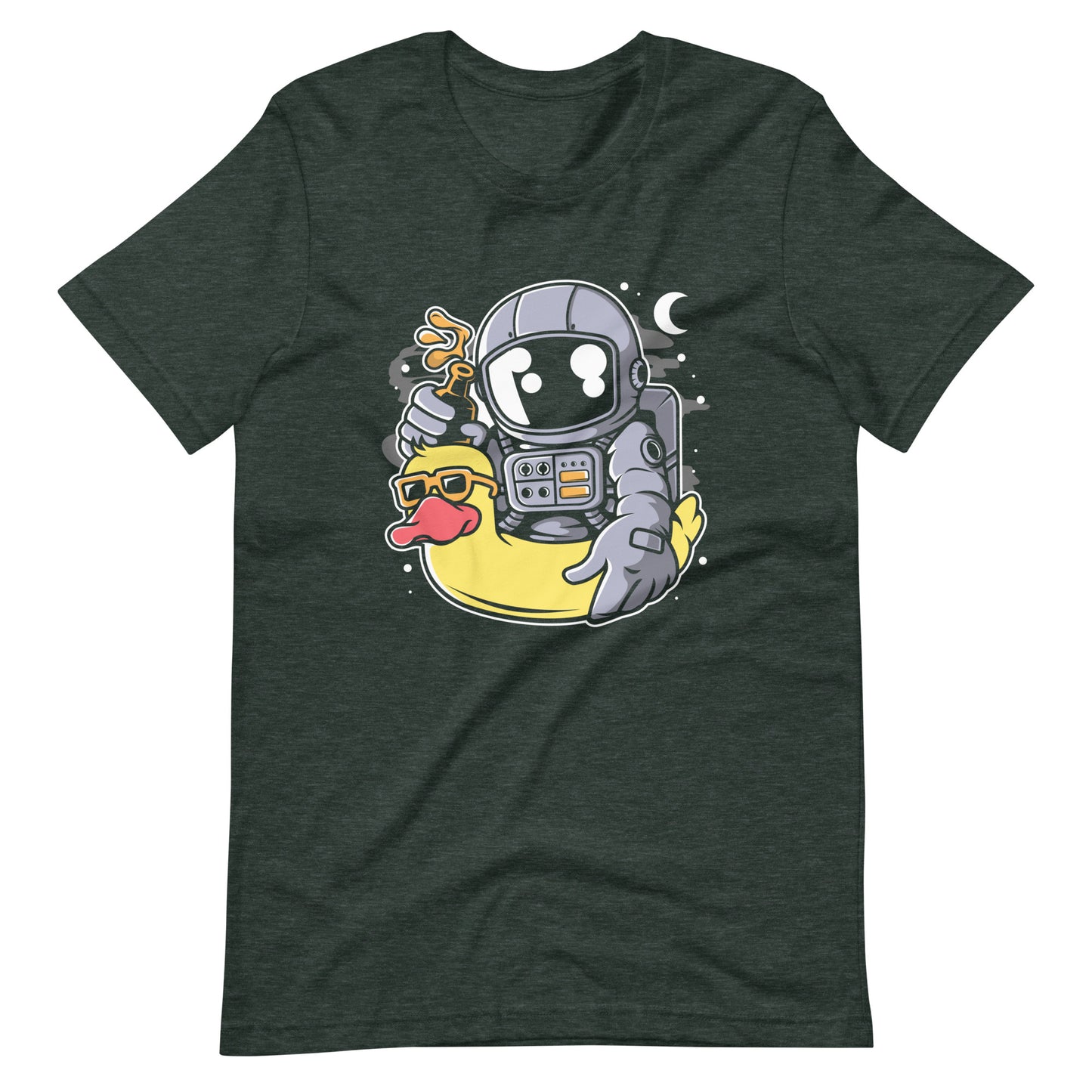 Astronaut Duck Balloon - Men's t-shirt - Heather Forest Front