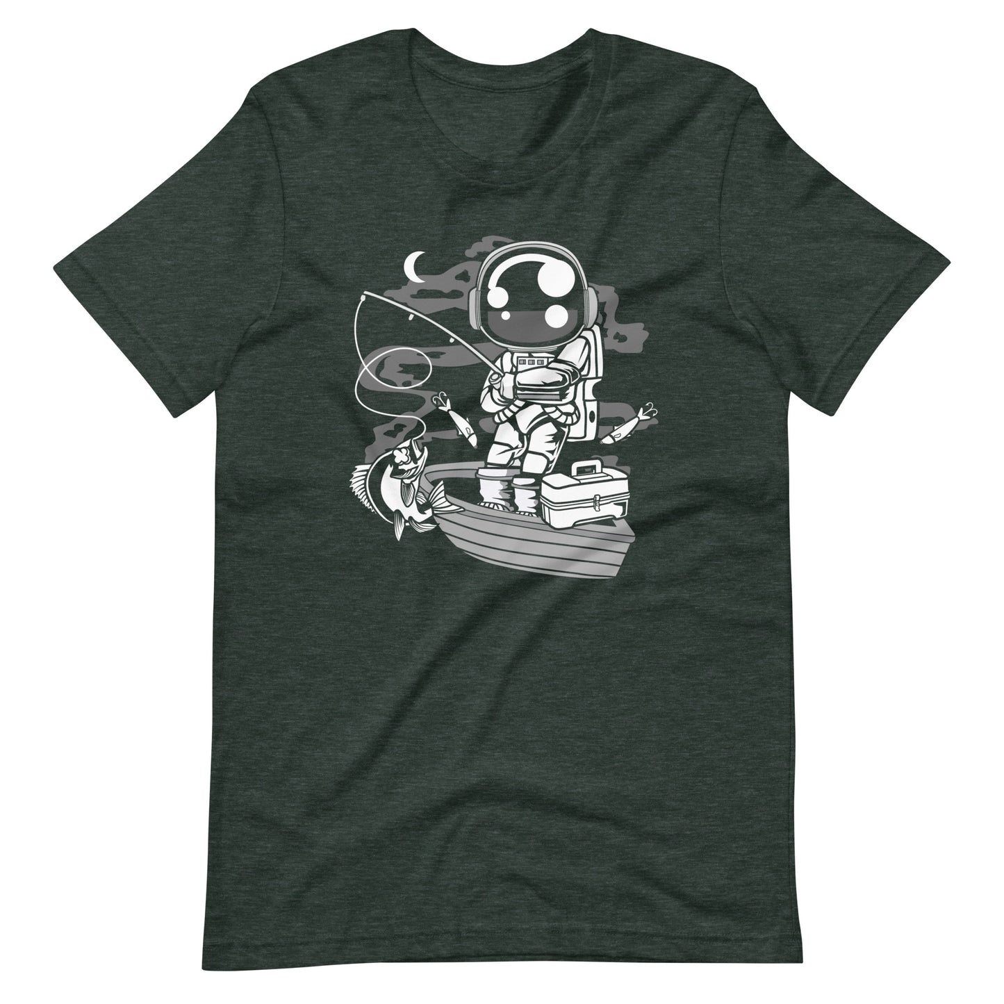 Astronaut Fisherman - Men's t-shirt - Heather Forest Front