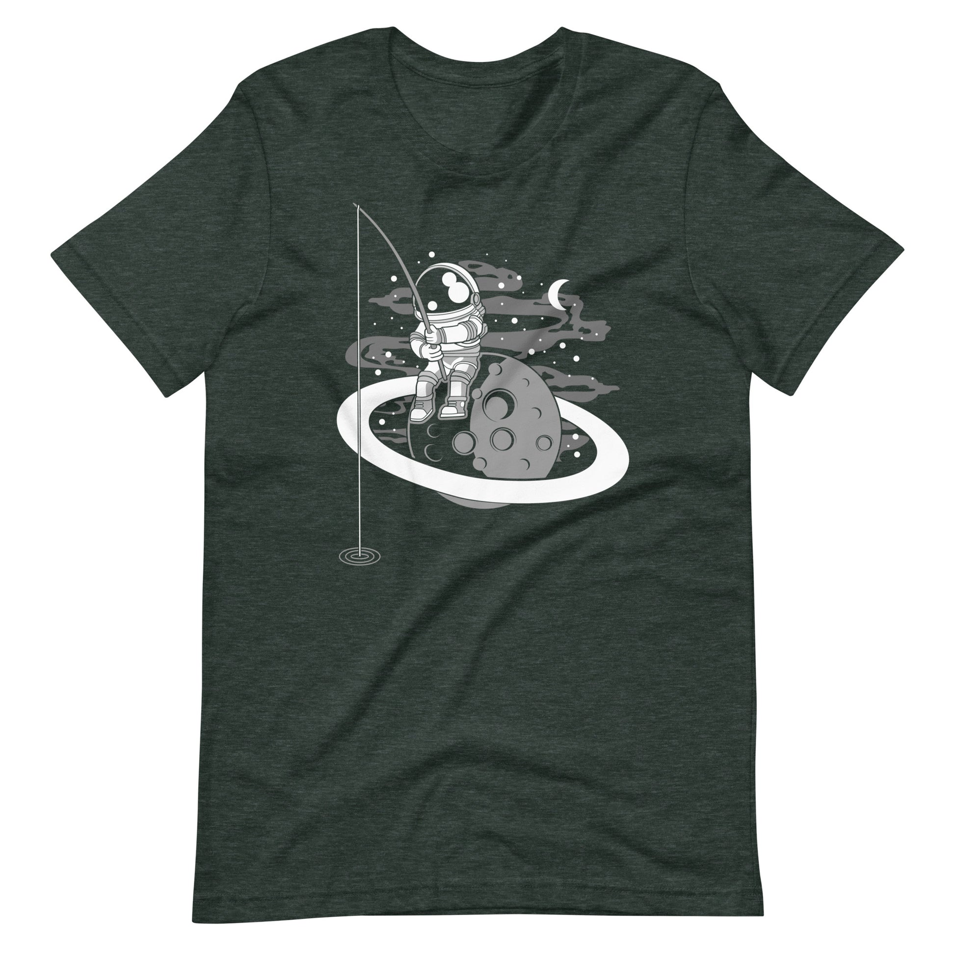 Astronaut Fishing - Men's t-shirt - Heather Forest Front