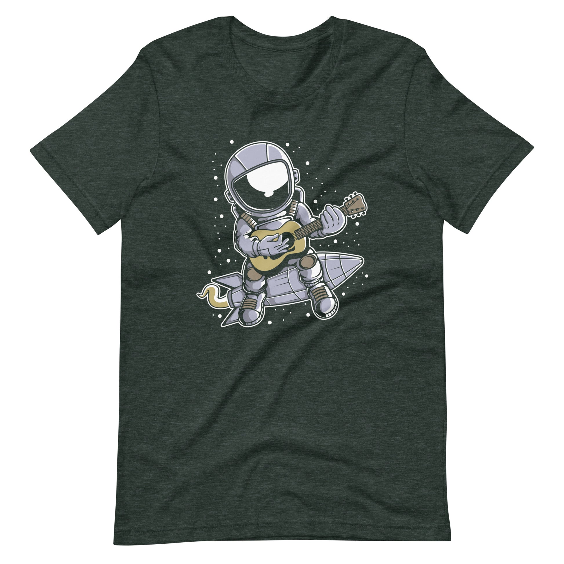 Astronaut Guitar - Men's t-shirt - Heather Forest Front