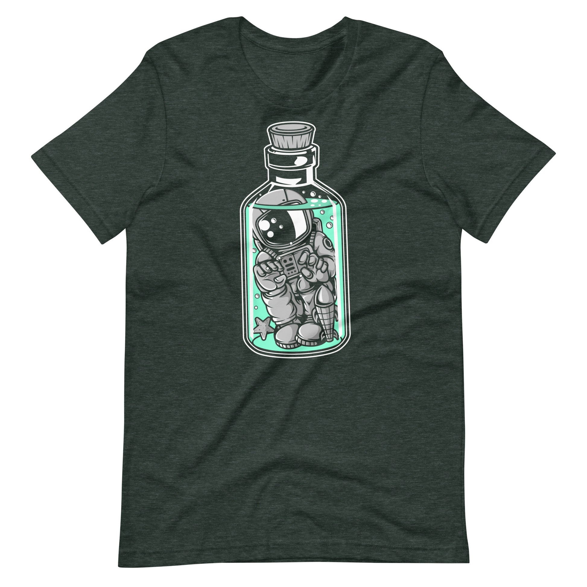 Astronaut in the Bottle - Men's t-shirt - Heather Forest Front