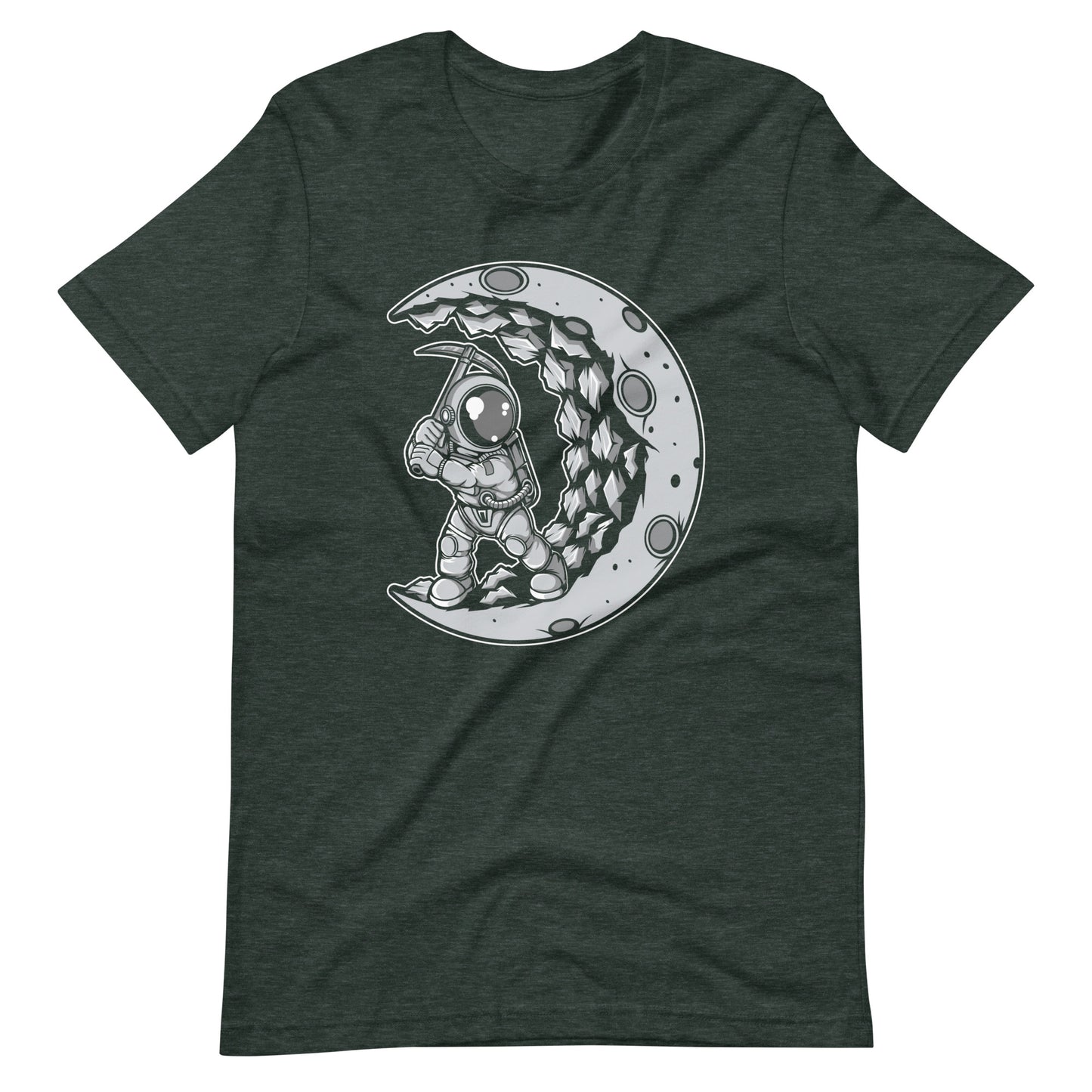 Astronaut Moon Digger - Men's t-shirt - Heather Forest Front