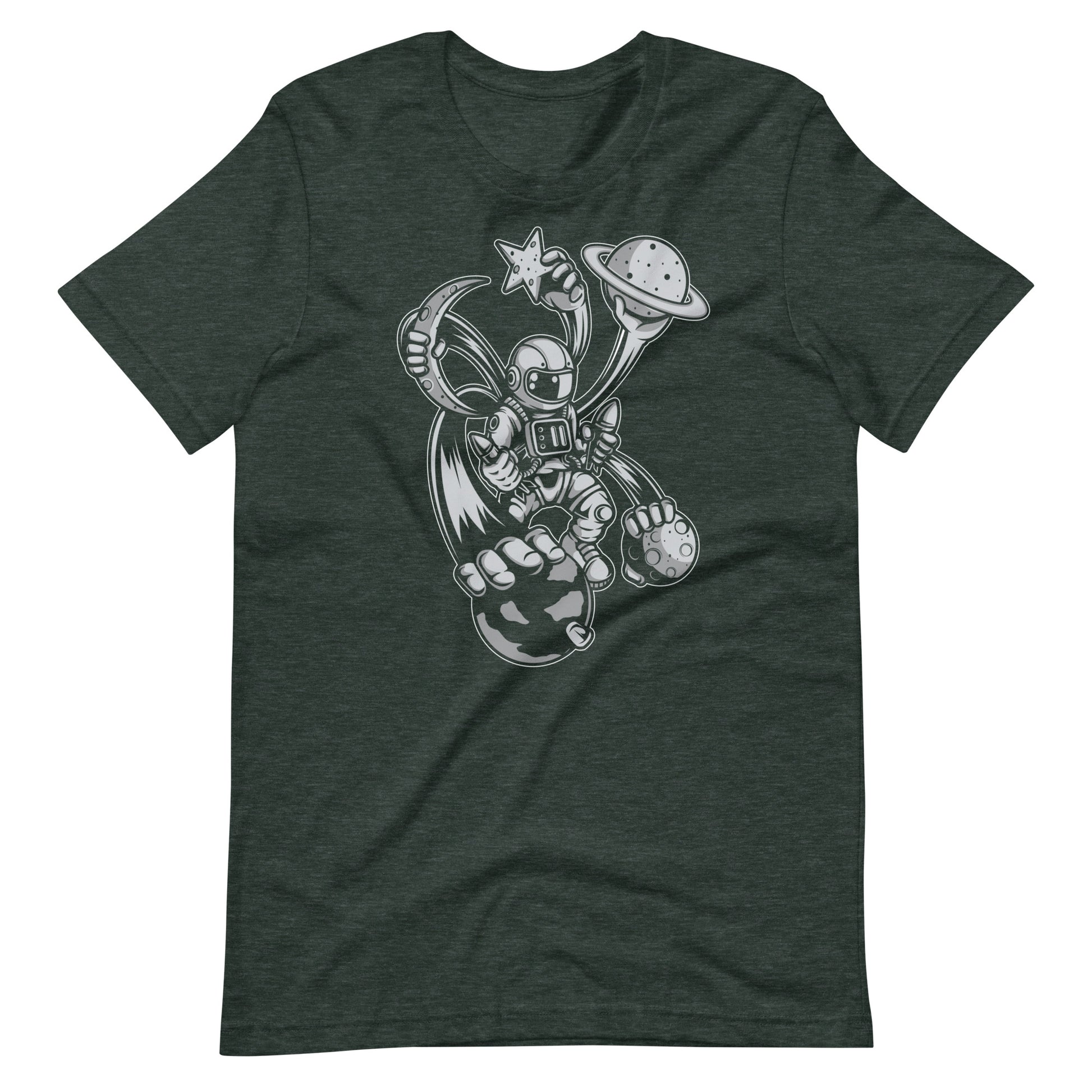 Astronaut Multiple Hands - Men's t-shirt - Heather Forest Front