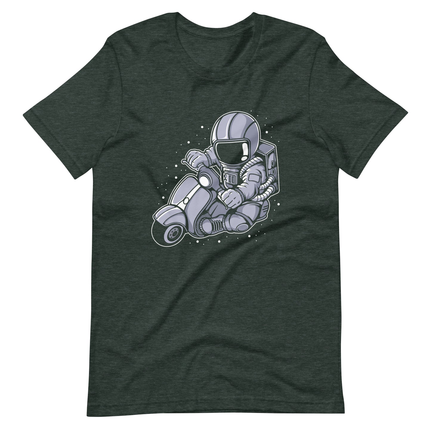 Astronaut Scooter - Men's t-shirt - Heather Forest Front