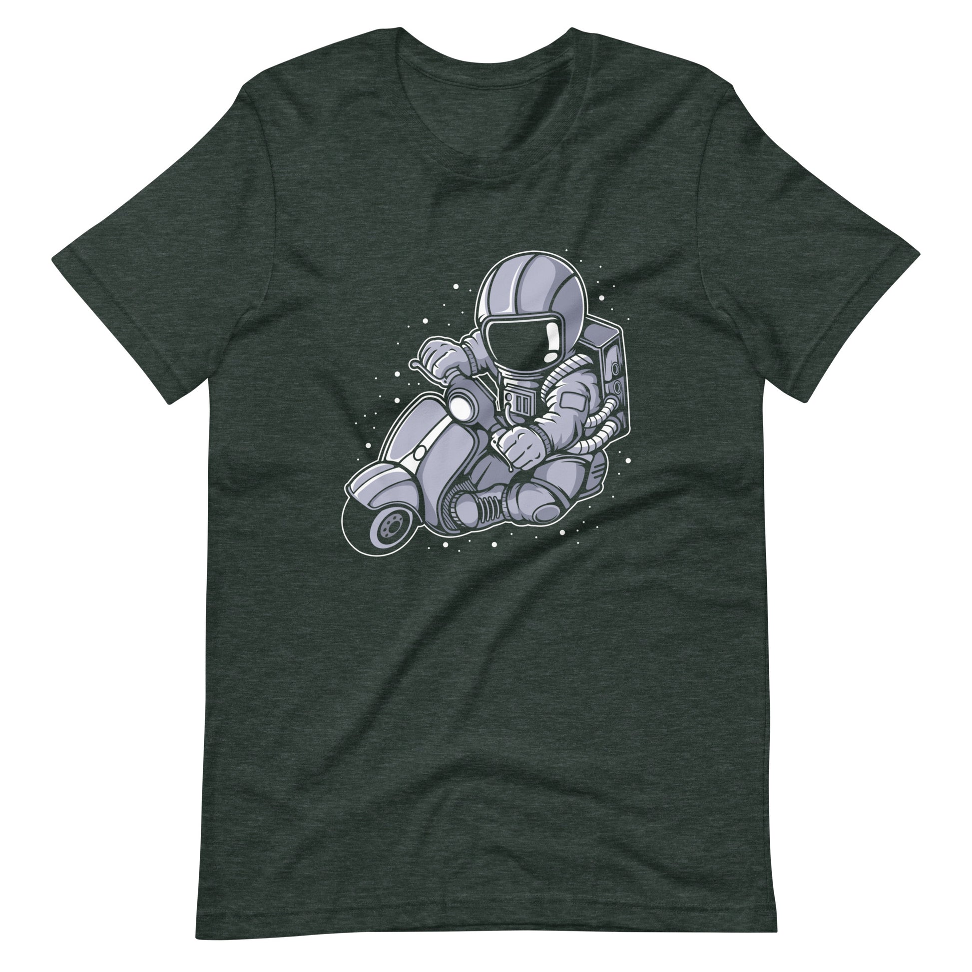 Astronaut Scooter - Men's t-shirt - Heather Forest Front