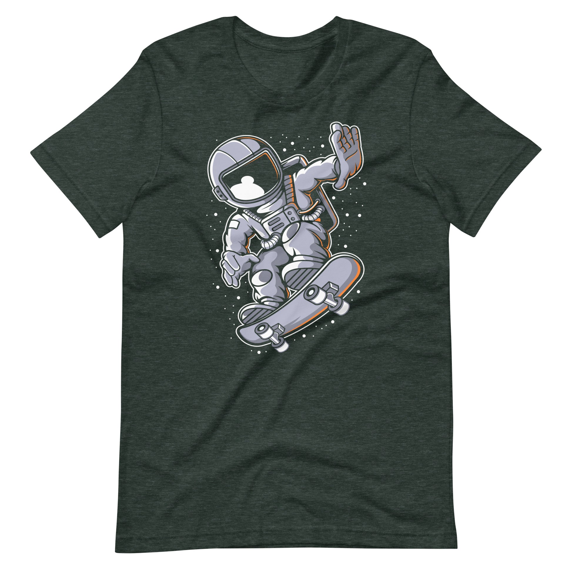 Astronaut Skateboard - Men's t-shirt - Heather Forest Front