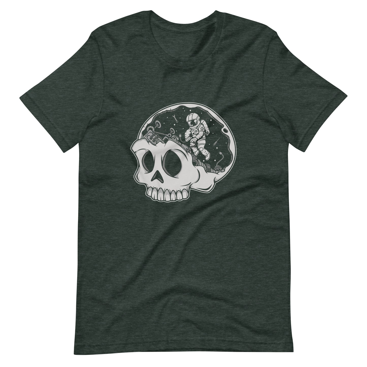 Astronaut Skull Brain - Men's t-shirt - Heather Forest Front