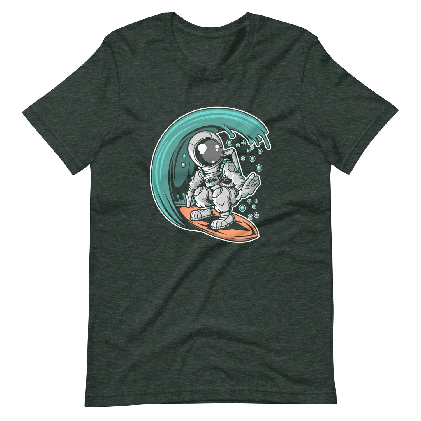 Astronaut Surfing - Men's t-shirt - Heather Forest Front