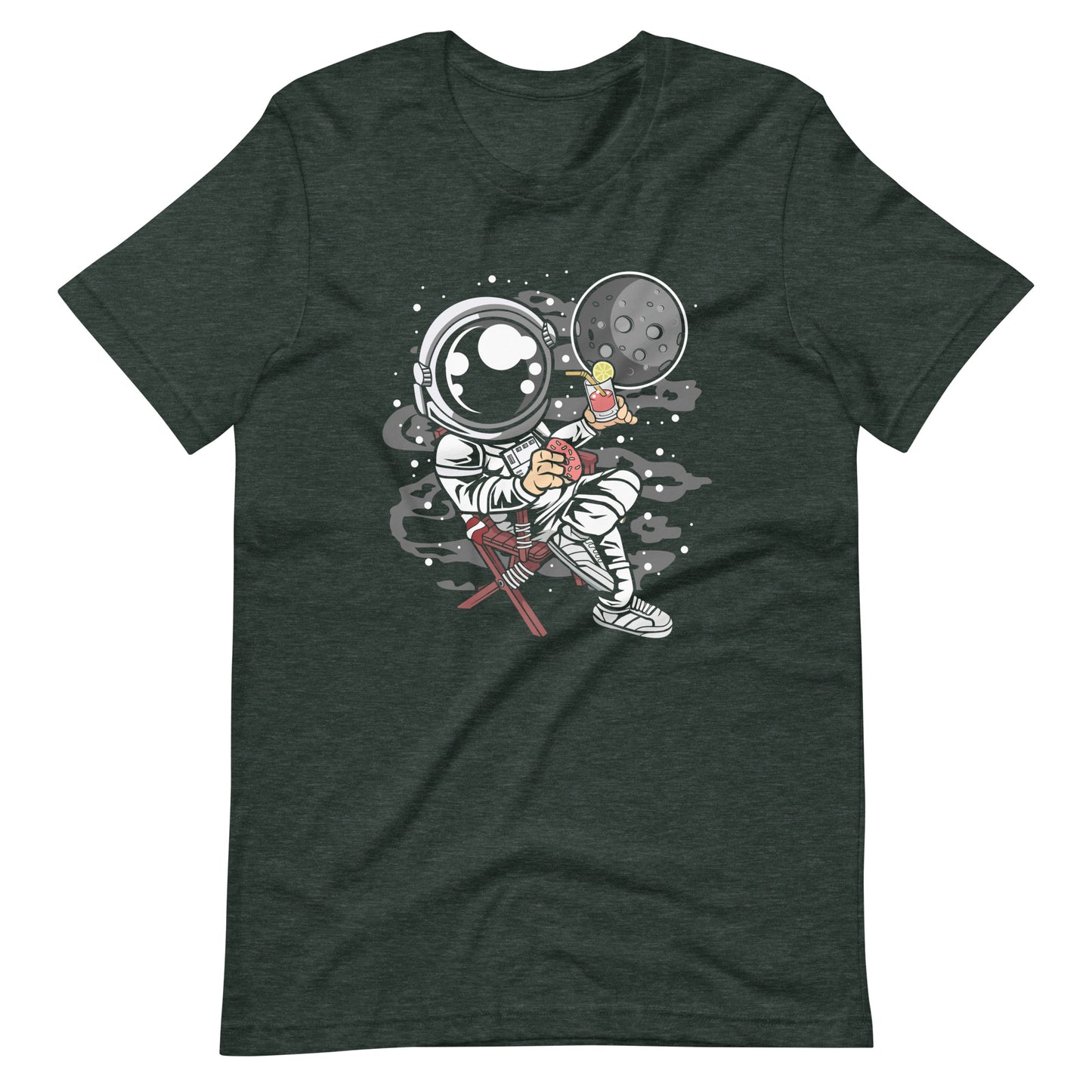 Astronaut Vacation - Men's t-shirt - Heather Forest Front