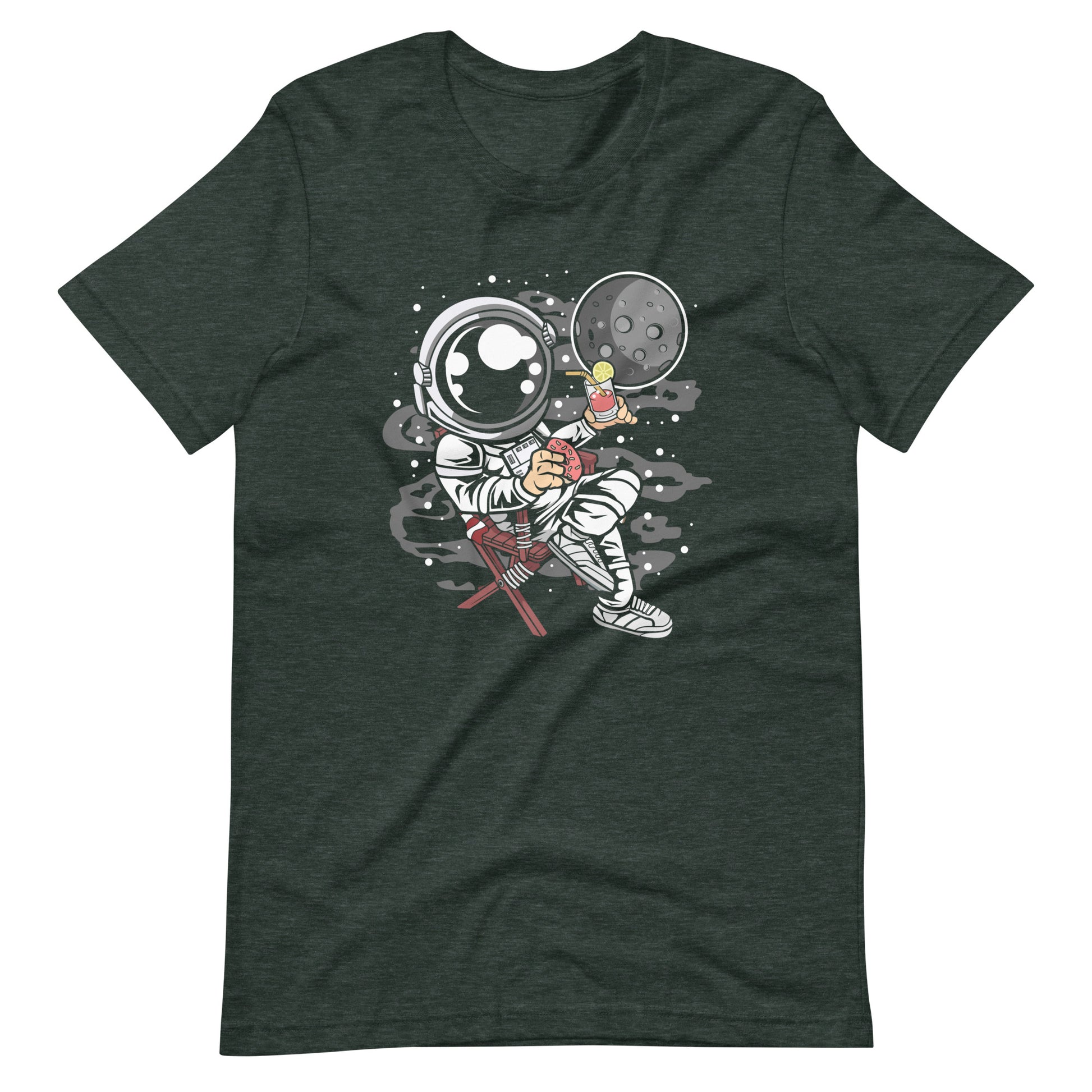 Astronaut Vacation - Men's t-shirt - Heather Forest Front